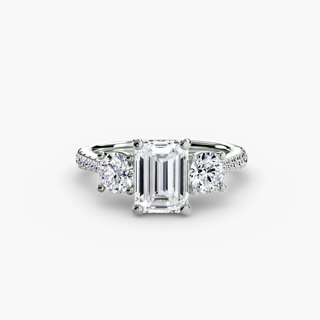 Three-Stone with Pavé Band - VYKA Diamonds