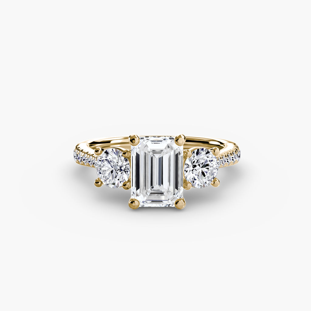 Three-Stone with Pavé Band - VYKA Diamonds