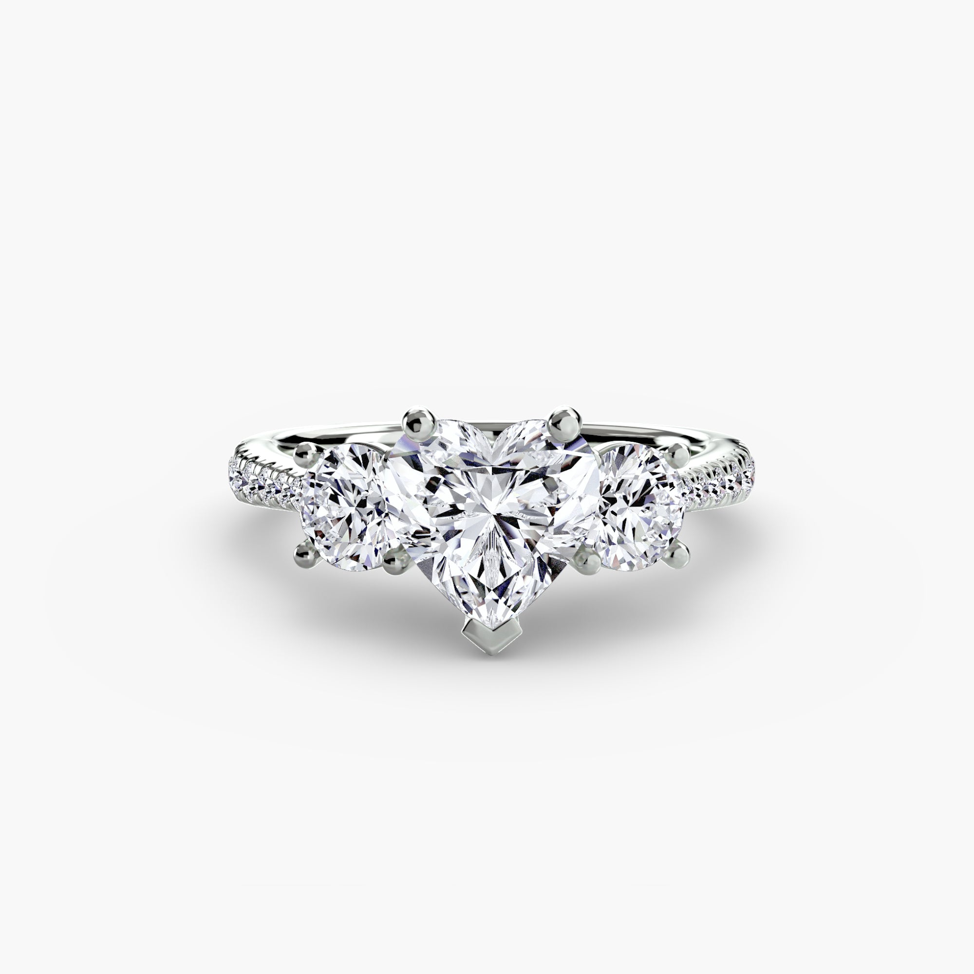 Three-Stone with Pavé Band - VYKA Diamonds