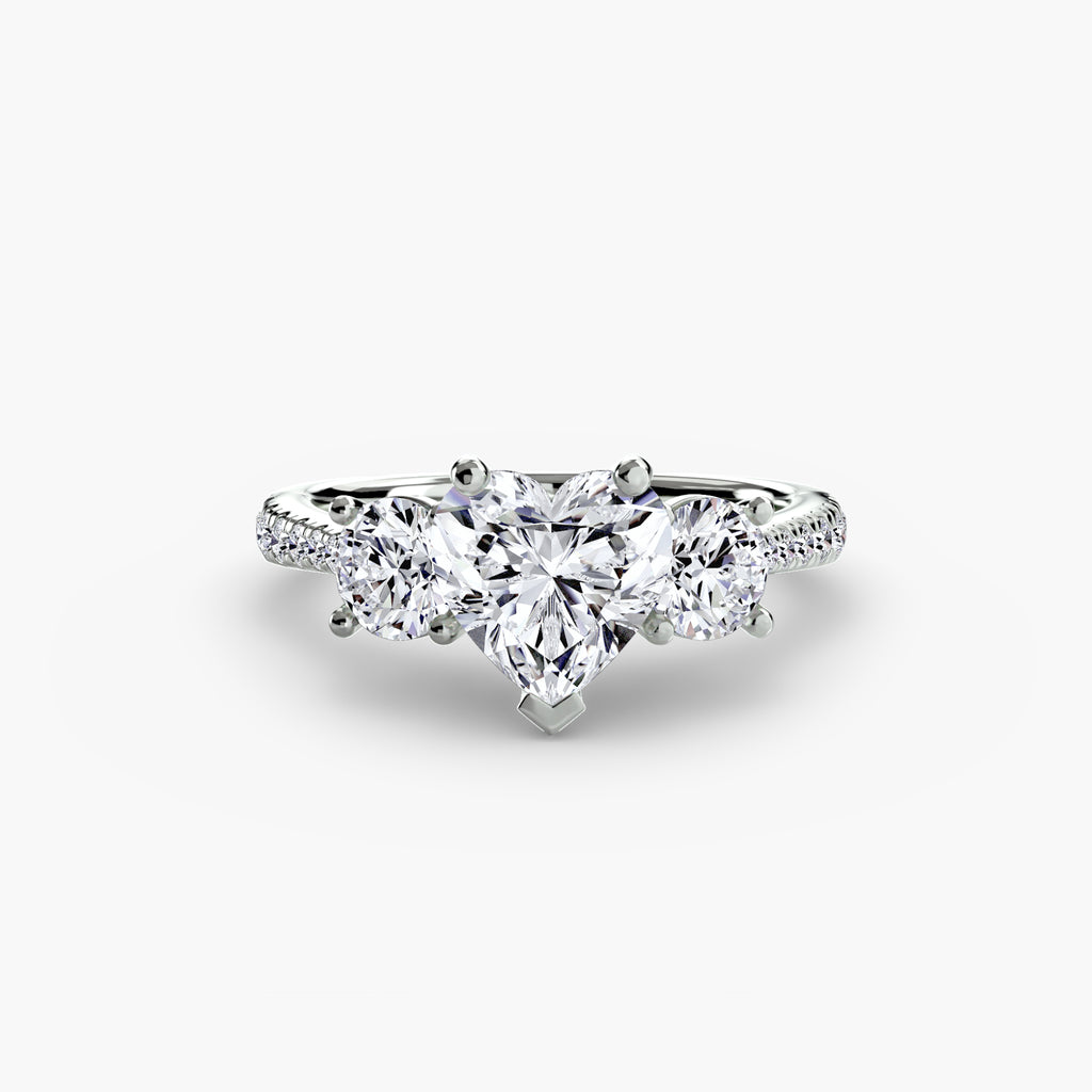 Three-Stone with Pavé Band - VYKA Diamonds