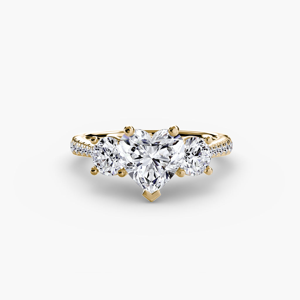 Three-Stone with Pavé Band - VYKA Diamonds