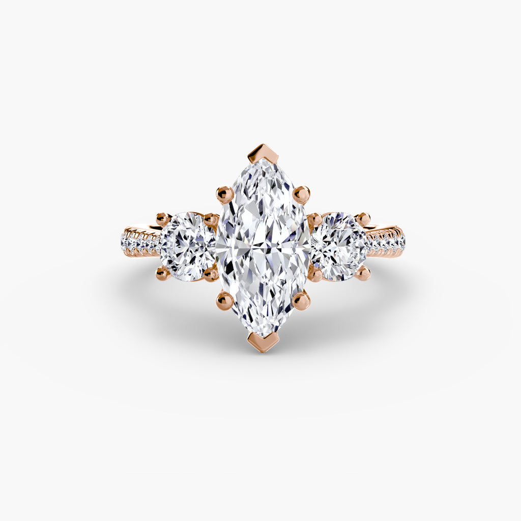 Three-Stone with Pavé Band - VYKA Diamonds