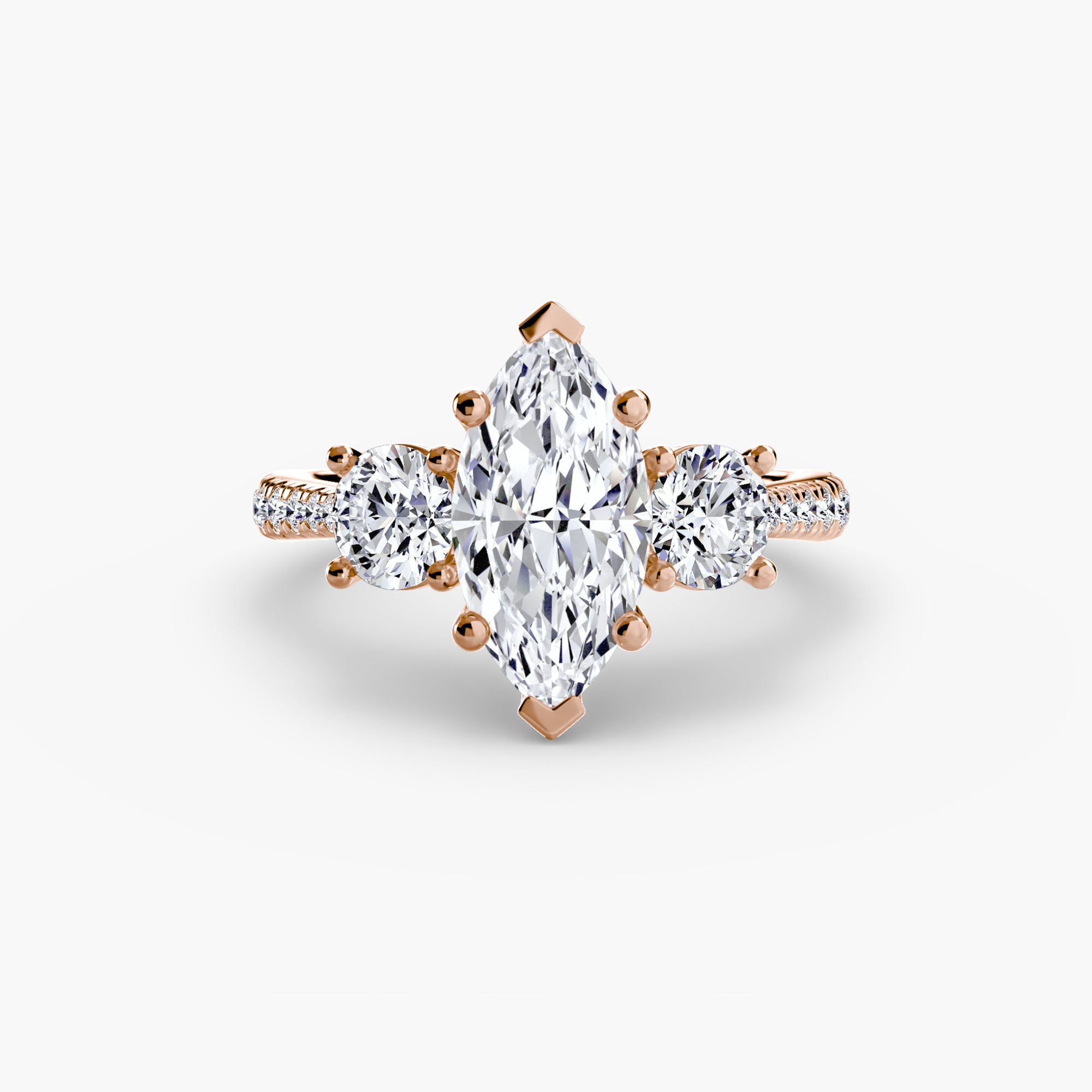 Three-Stone with Pavé Band - VYKA Diamonds