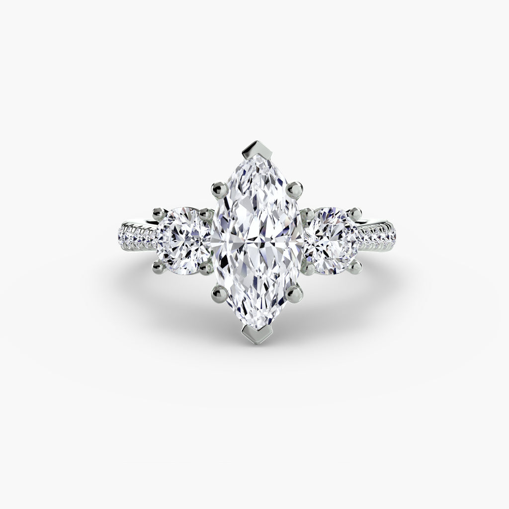 Three-Stone with Pavé Band - VYKA Diamonds