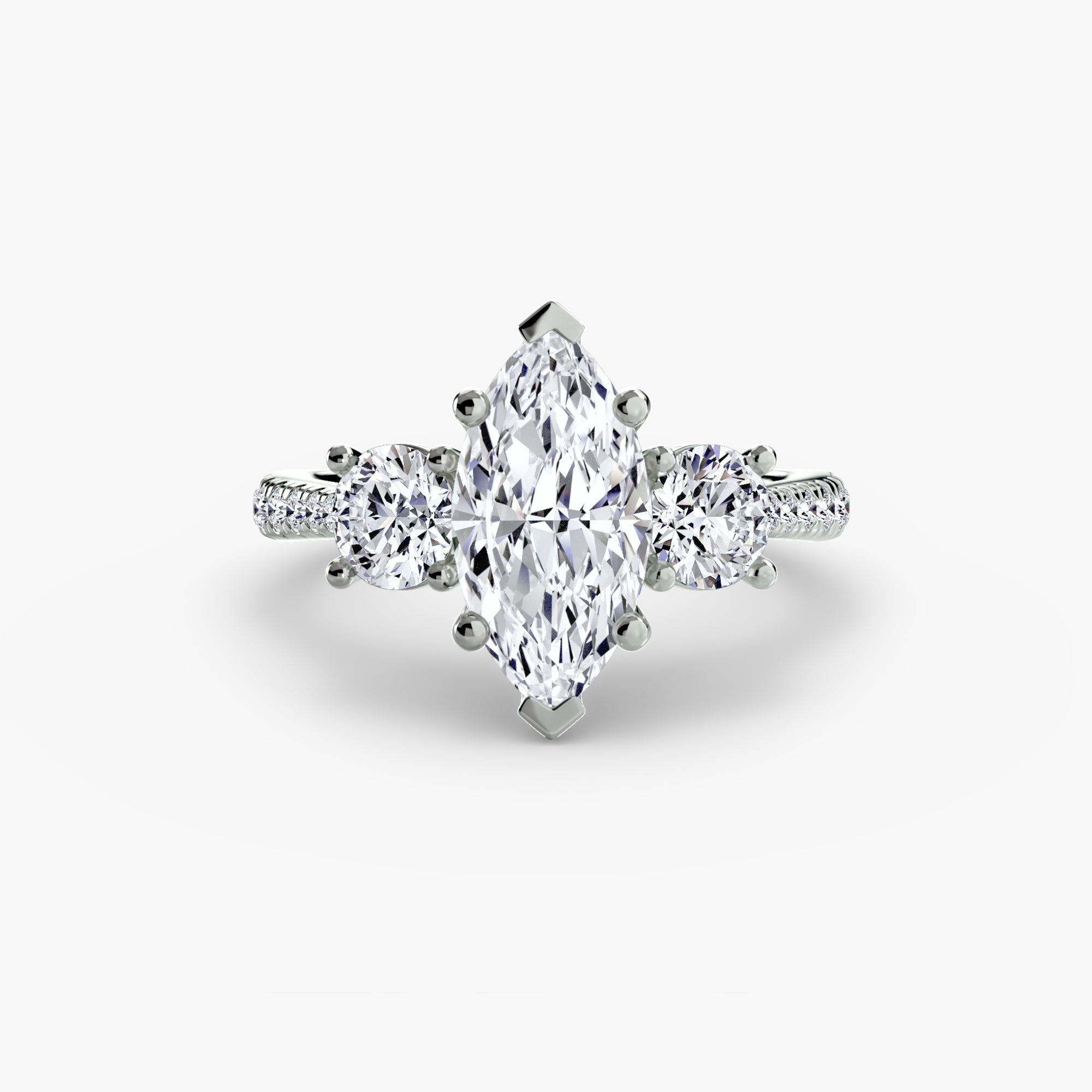 Three-Stone with Pavé Band - VYKA Diamonds