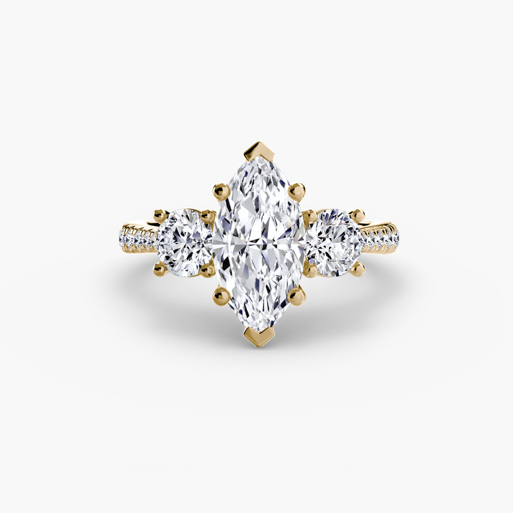 Three-Stone with Pavé Band - VYKA Diamonds