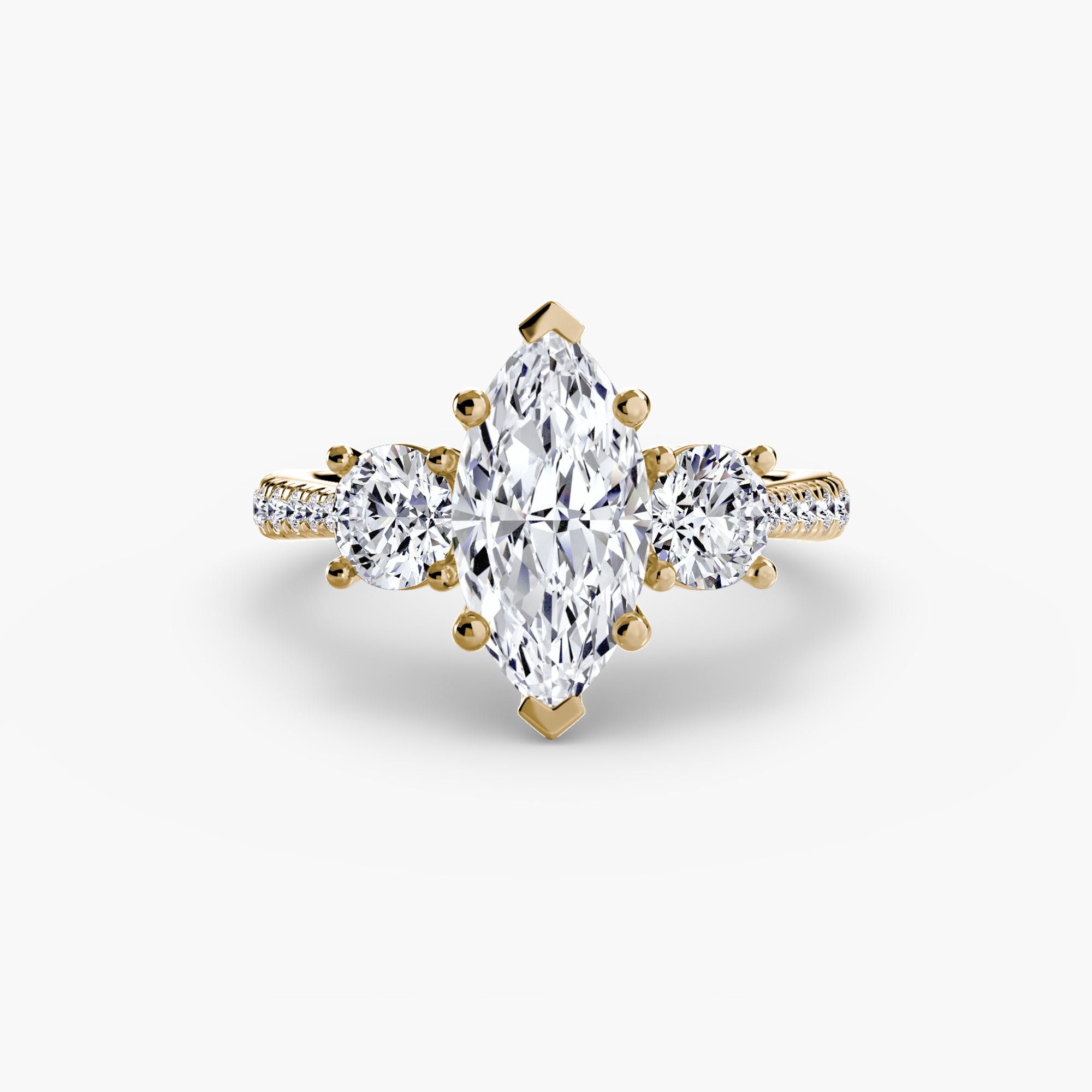 Three-Stone with Pavé Band - VYKA Diamonds