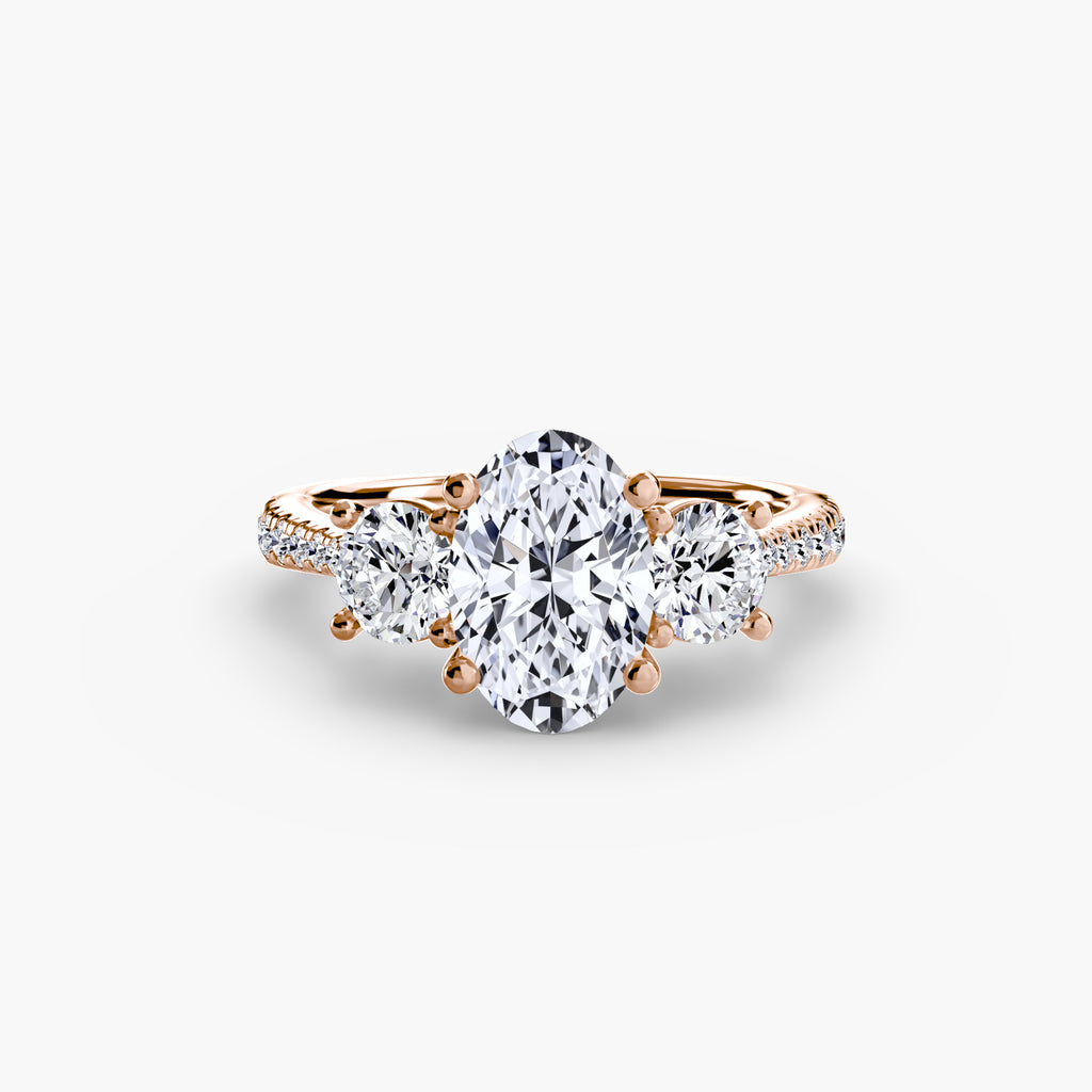 Three-Stone with Pavé Band - VYKA Diamonds