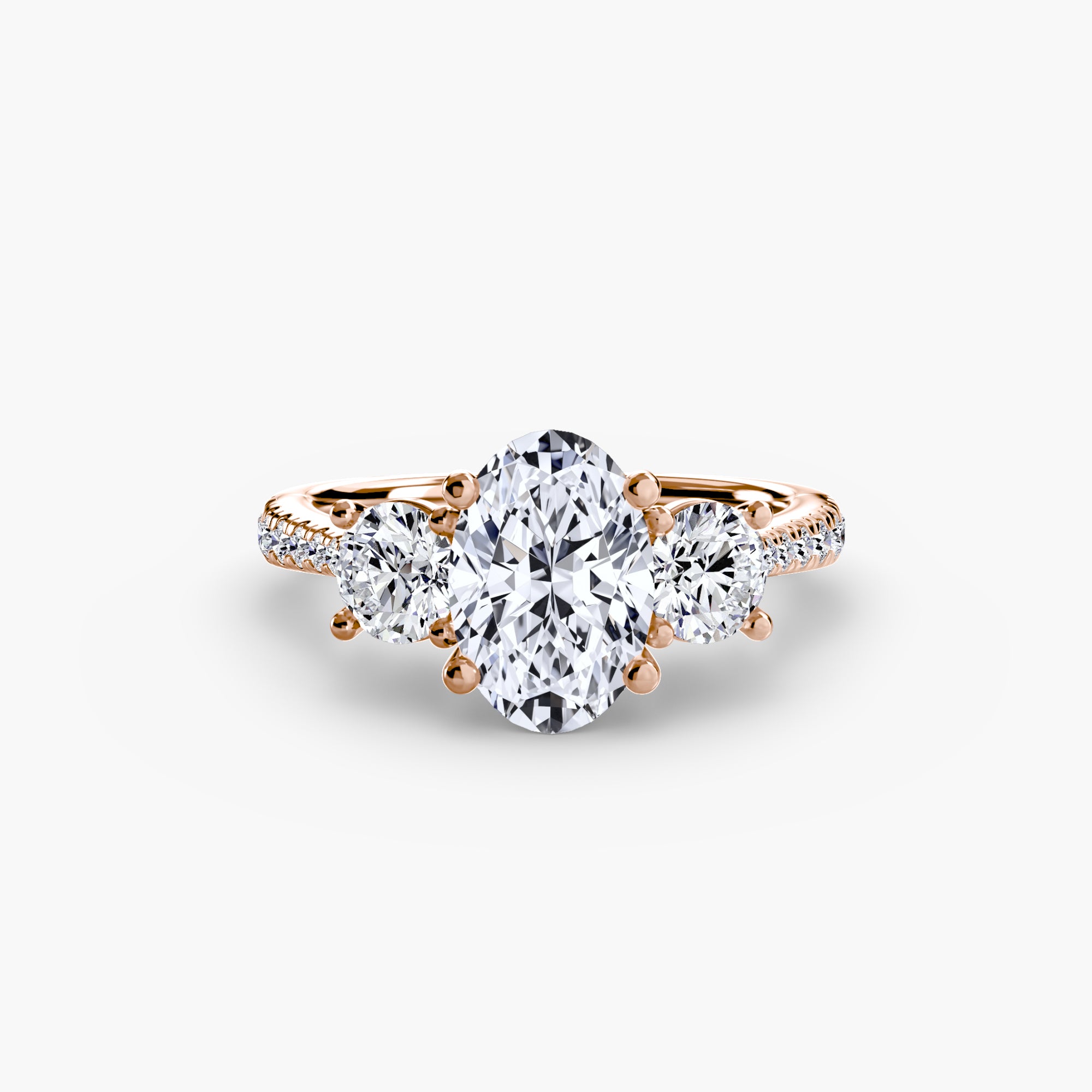 Three-Stone with Pavé Band - VYKA Diamonds