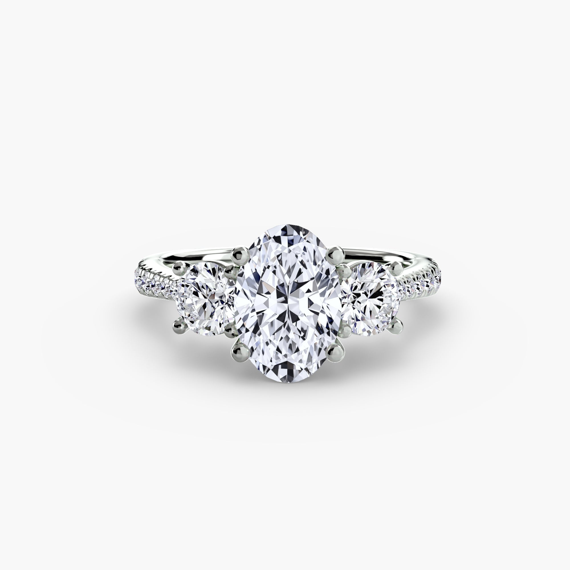 Three-Stone with Pavé Band - VYKA Diamonds
