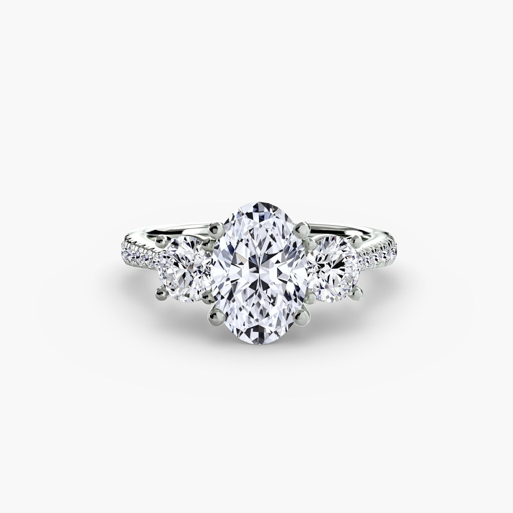 Three-Stone with Pavé Band - VYKA Diamonds