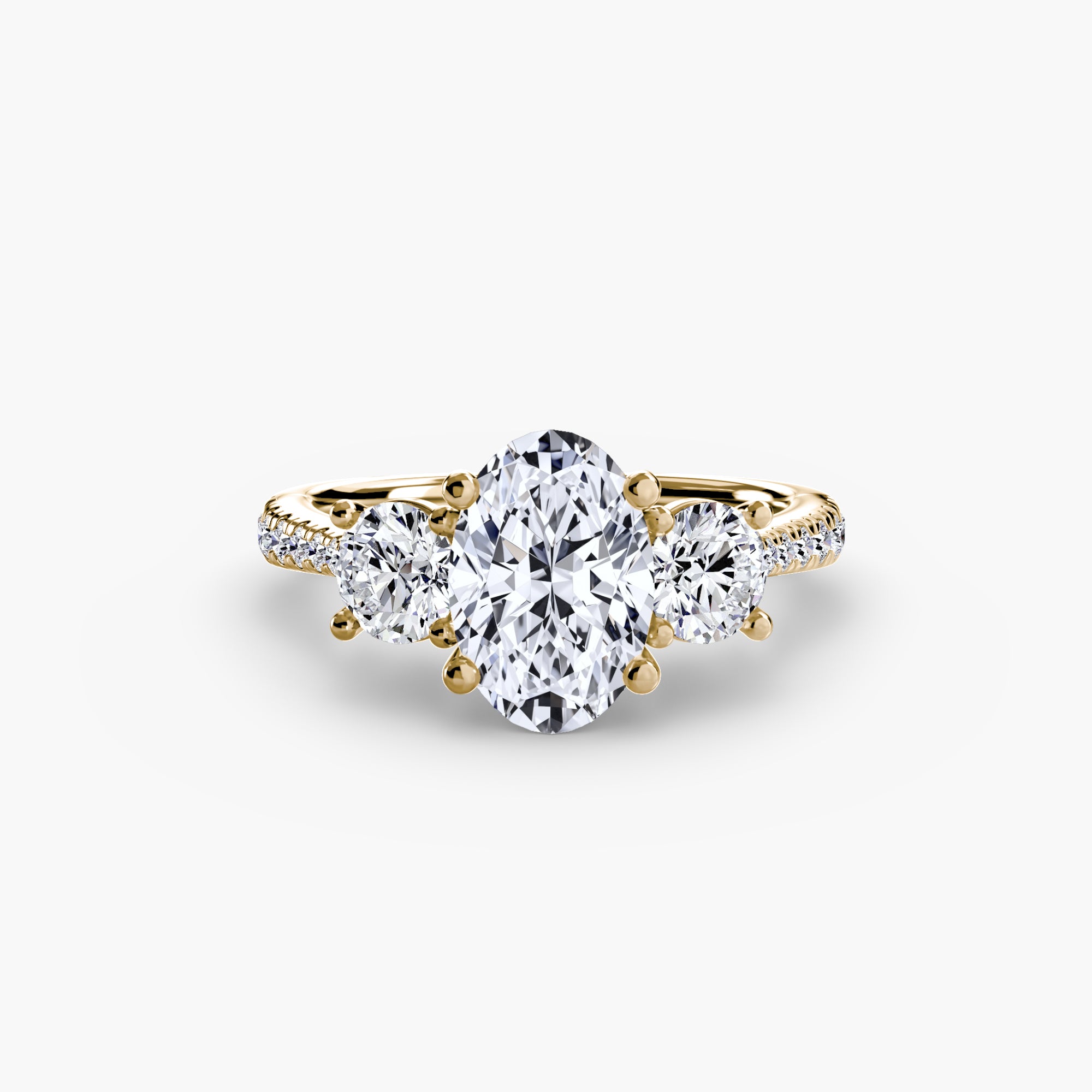 Three-Stone with Pavé Band - VYKA Diamonds