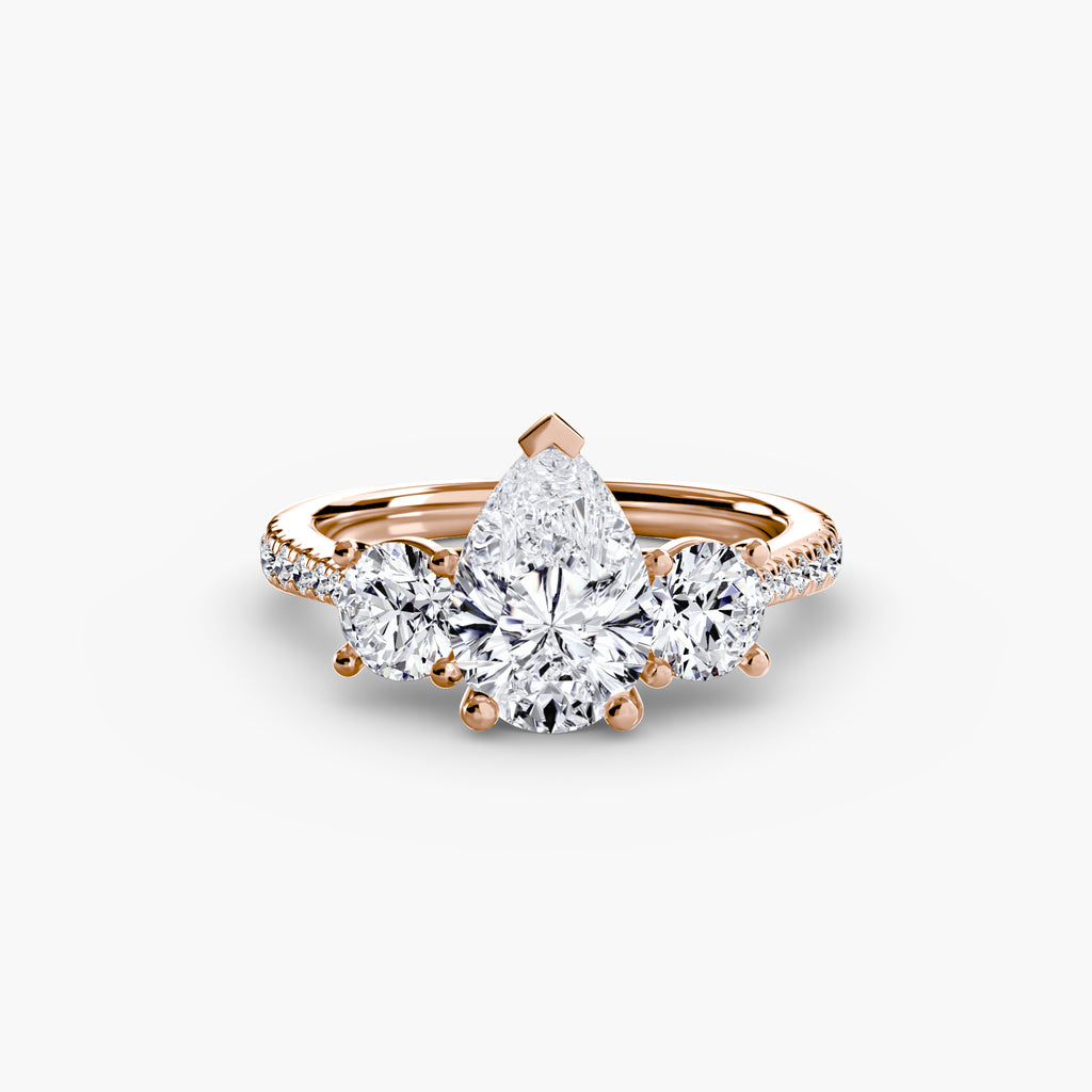 Three-Stone with Pavé Band - VYKA Diamonds