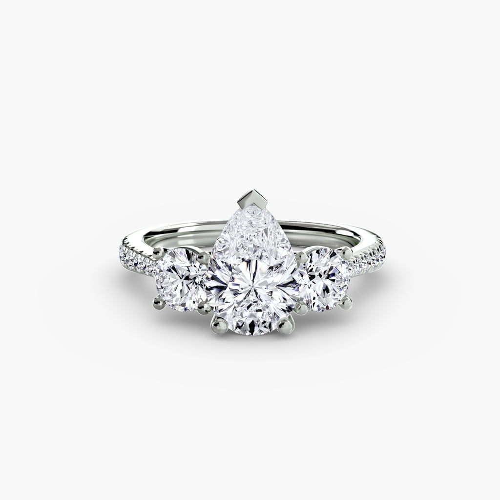 Three-Stone with Pavé Band - VYKA Diamonds