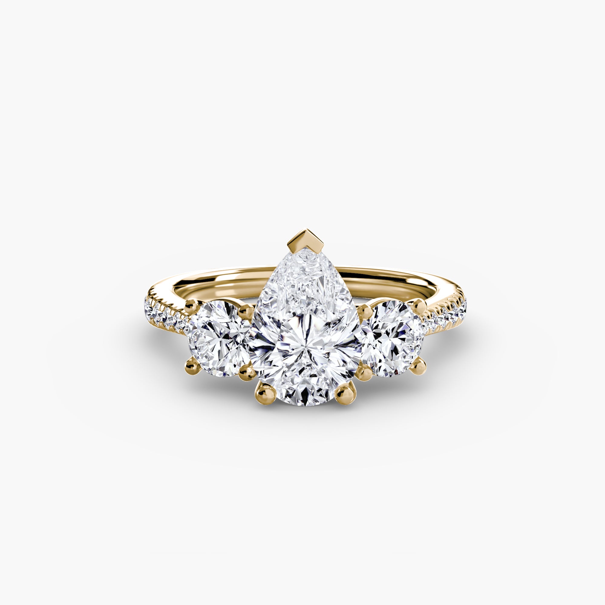Three-Stone with Pavé Band - VYKA Diamonds