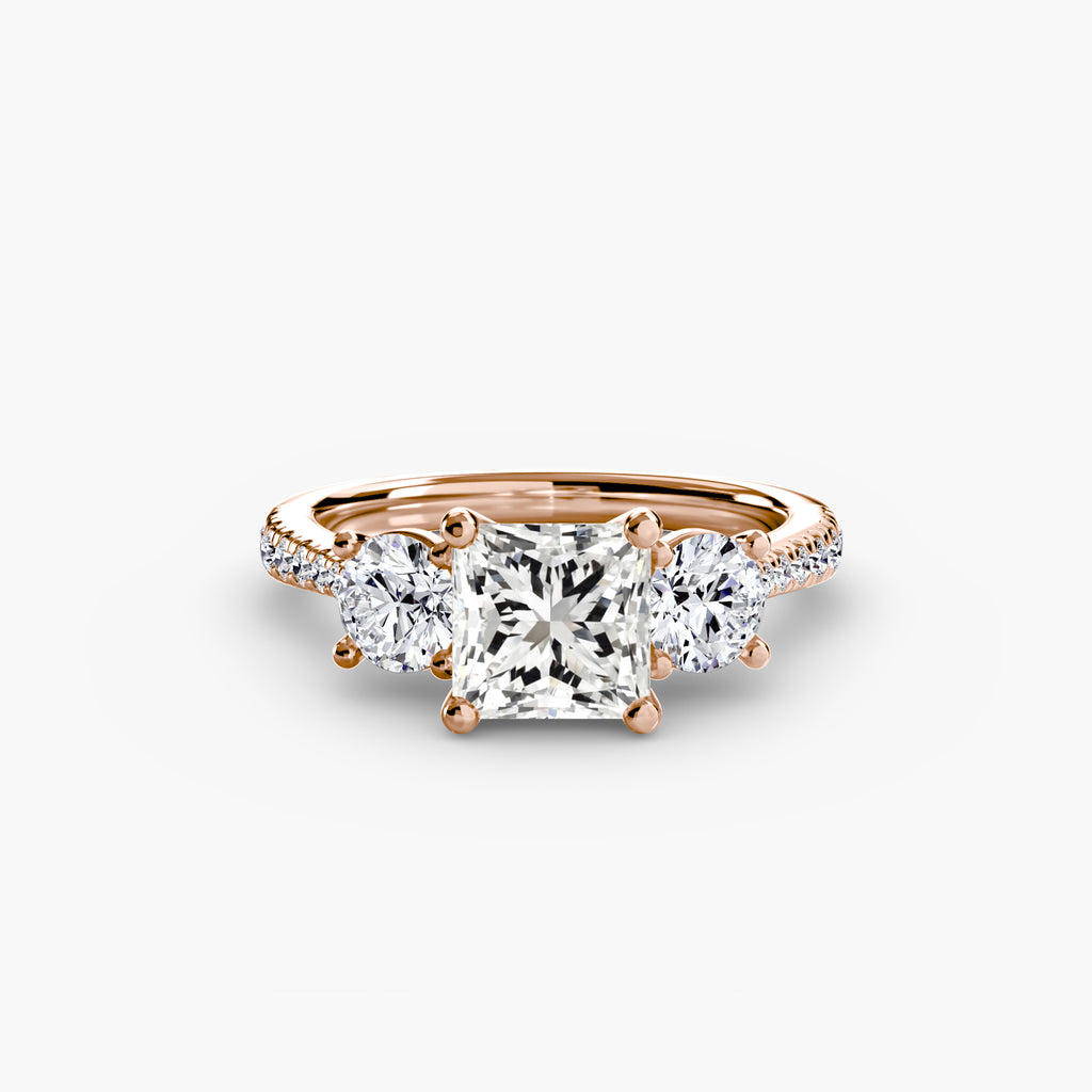 Three-Stone with Pavé Band - VYKA Diamonds