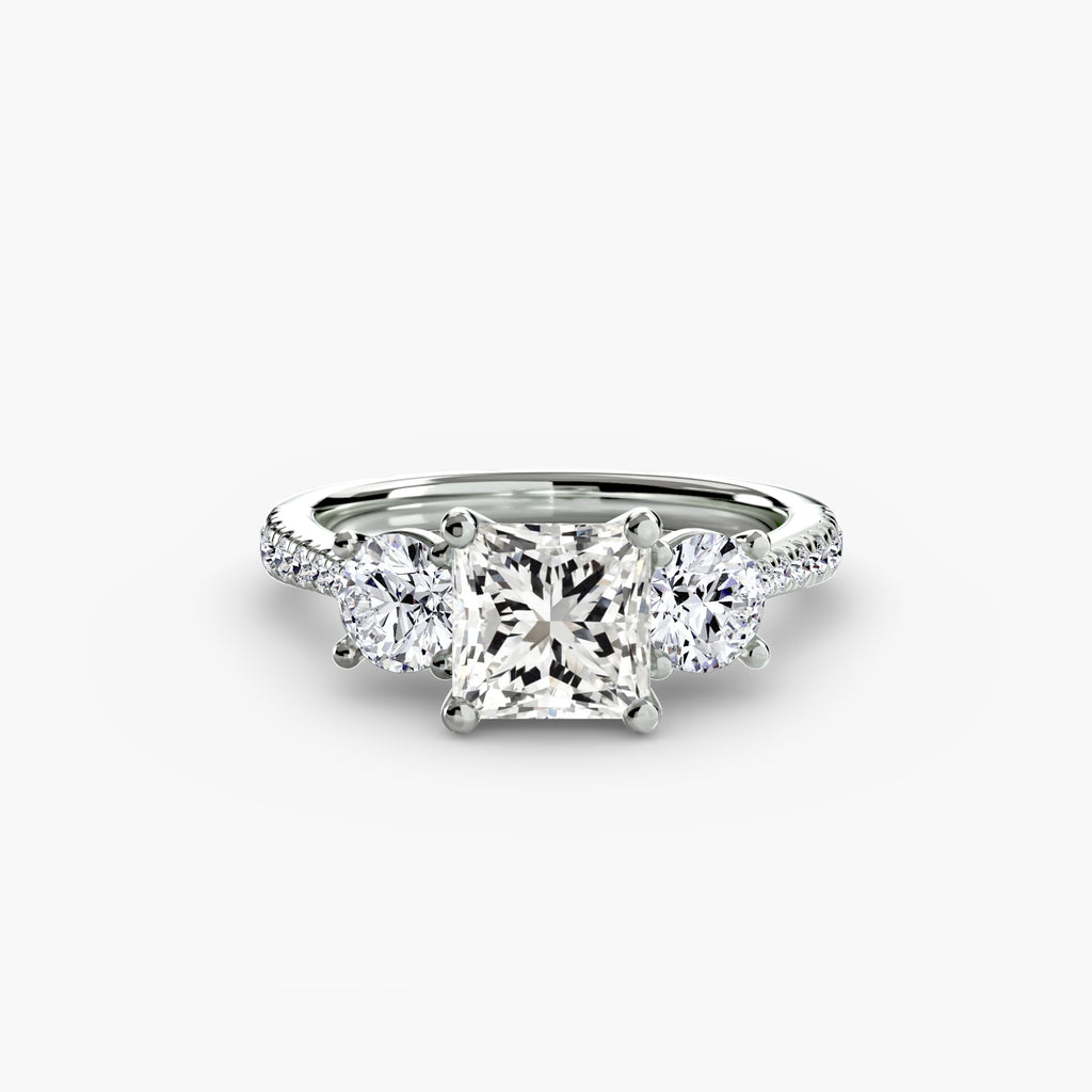 Three-Stone with Pavé Band - VYKA Diamonds