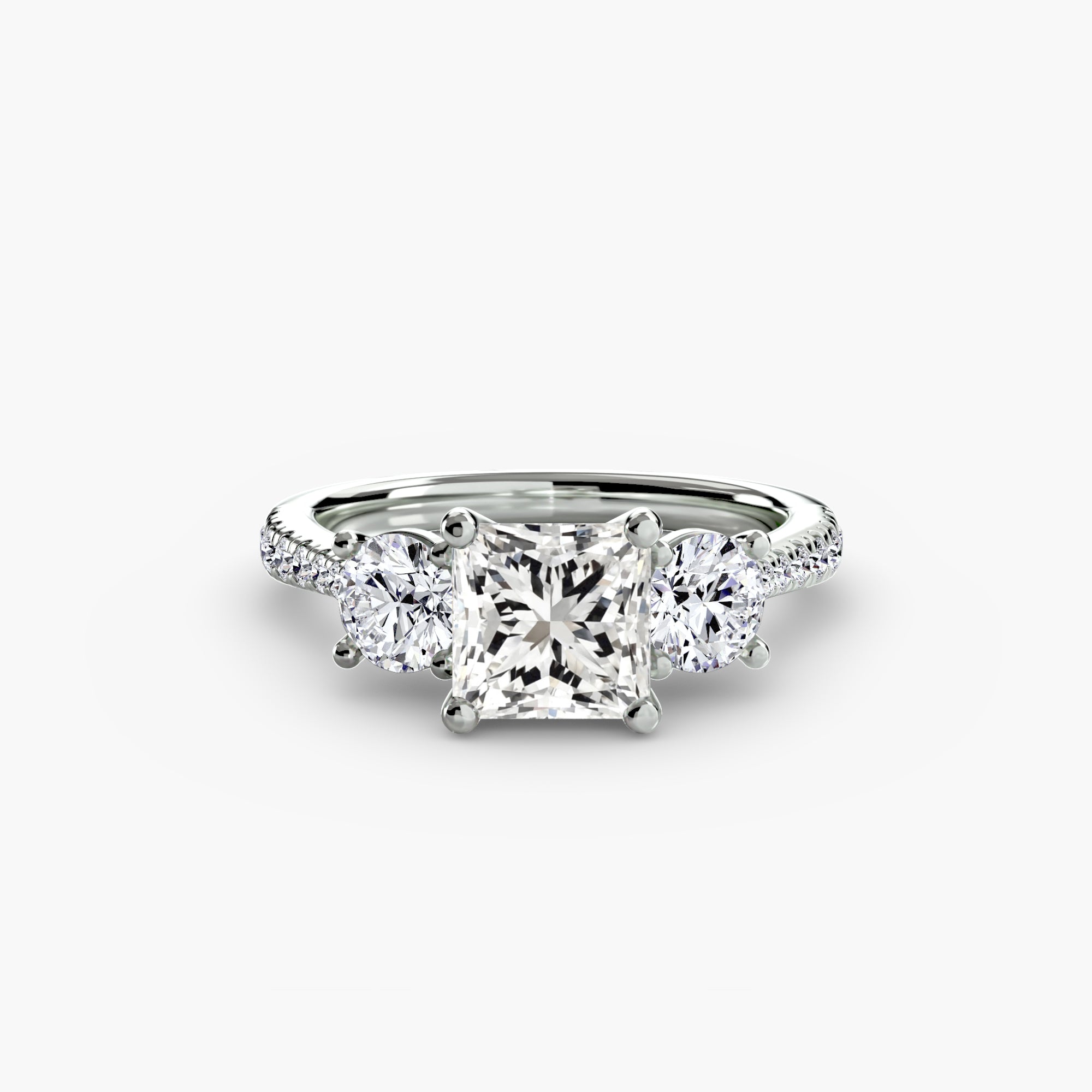 Three-Stone with Pavé Band - VYKA Diamonds
