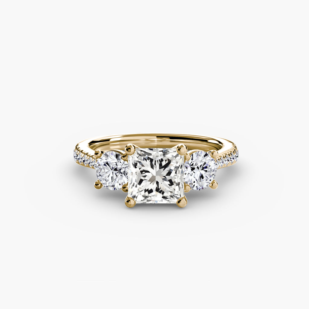 Three-Stone with Pavé Band - VYKA Diamonds