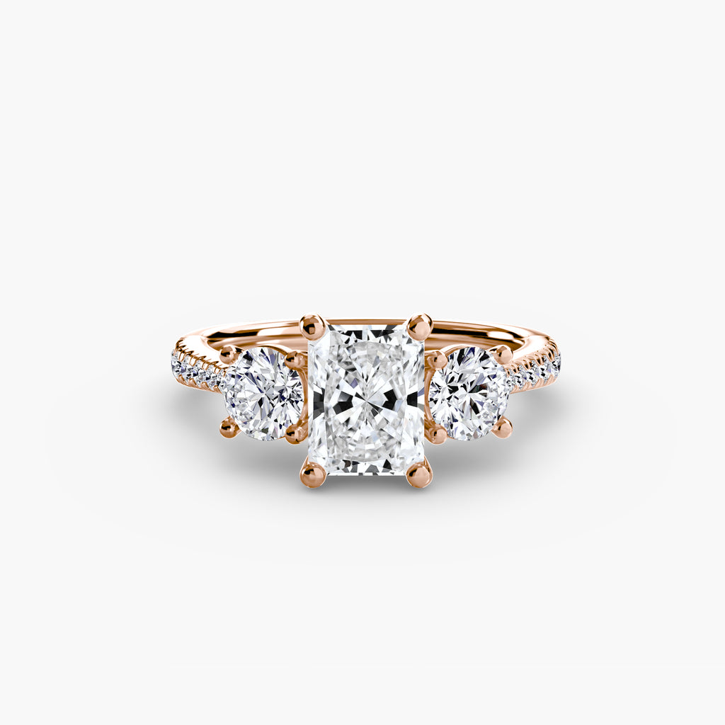 Three-Stone with Pavé Band - VYKA Diamonds