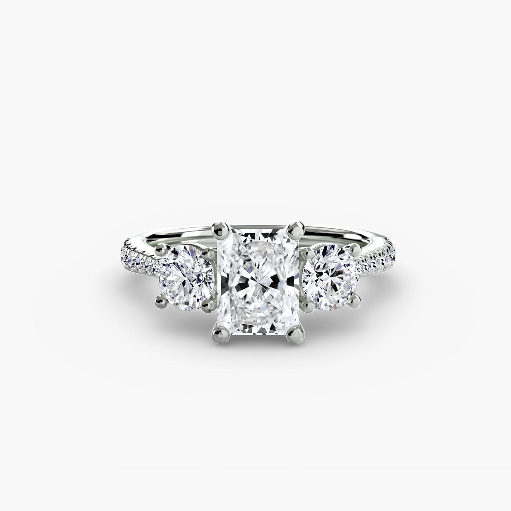Three-Stone with Pavé Band - VYKA Diamonds