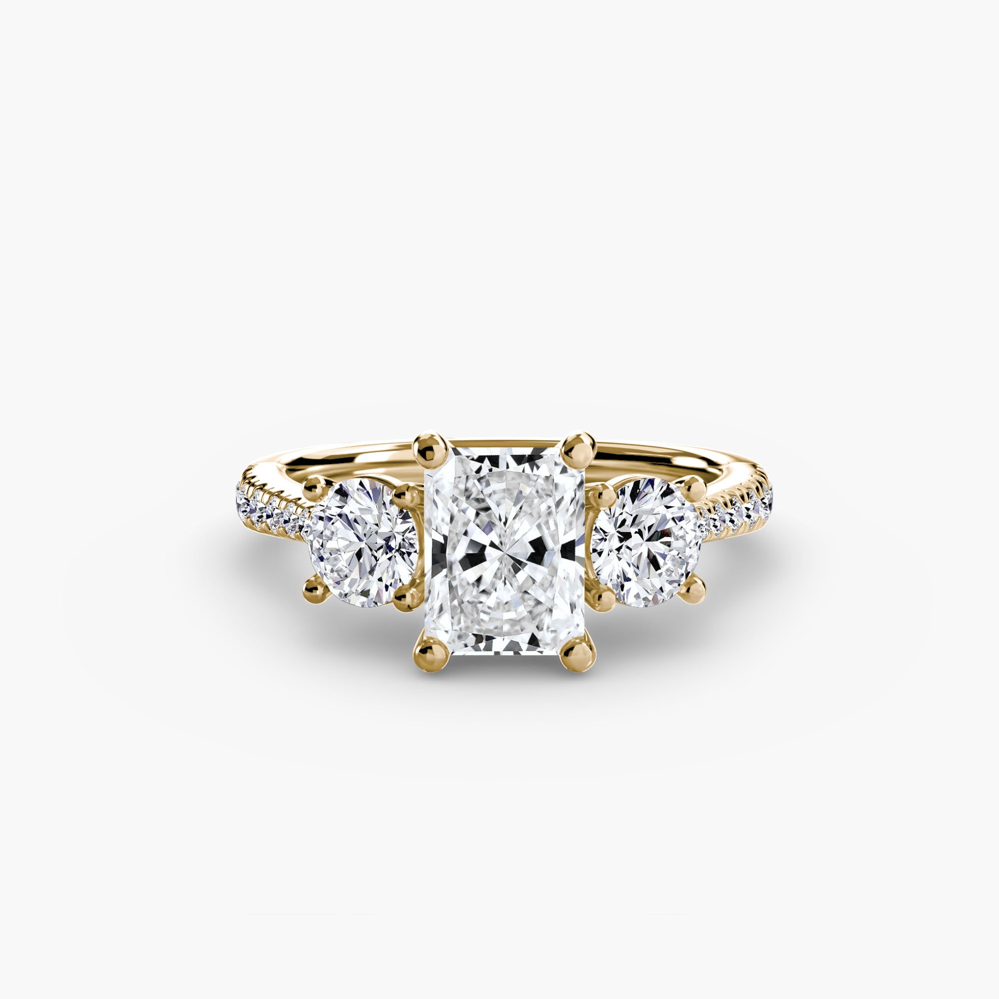 Three-Stone with Pavé Band - VYKA Diamonds