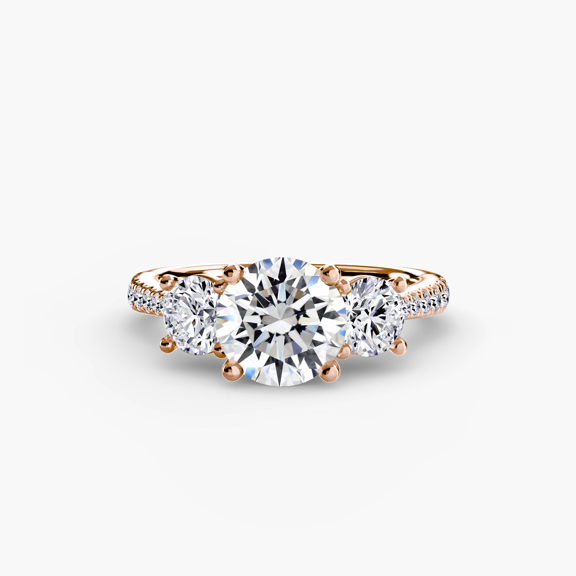 Three-Stone with Pavé Band - VYKA Diamonds