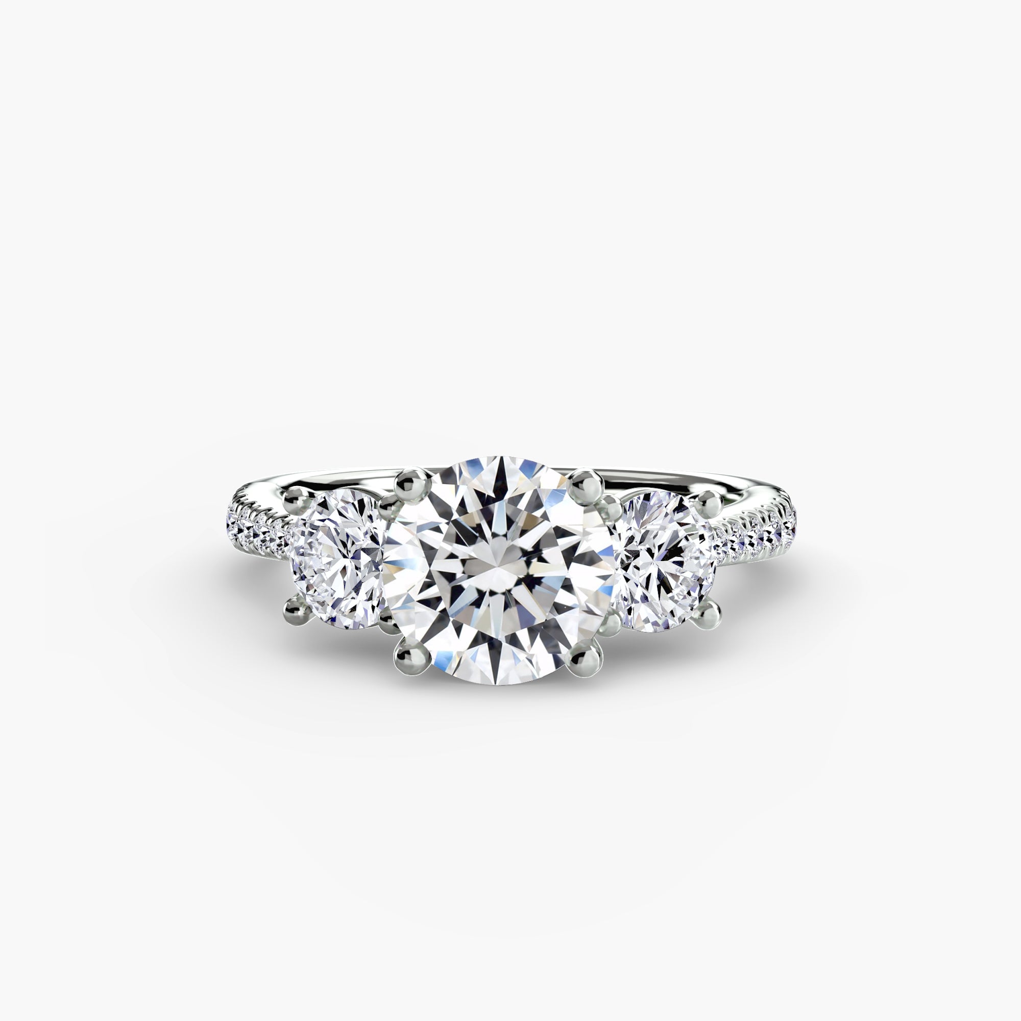 Three-Stone with Pavé Band - VYKA Diamonds