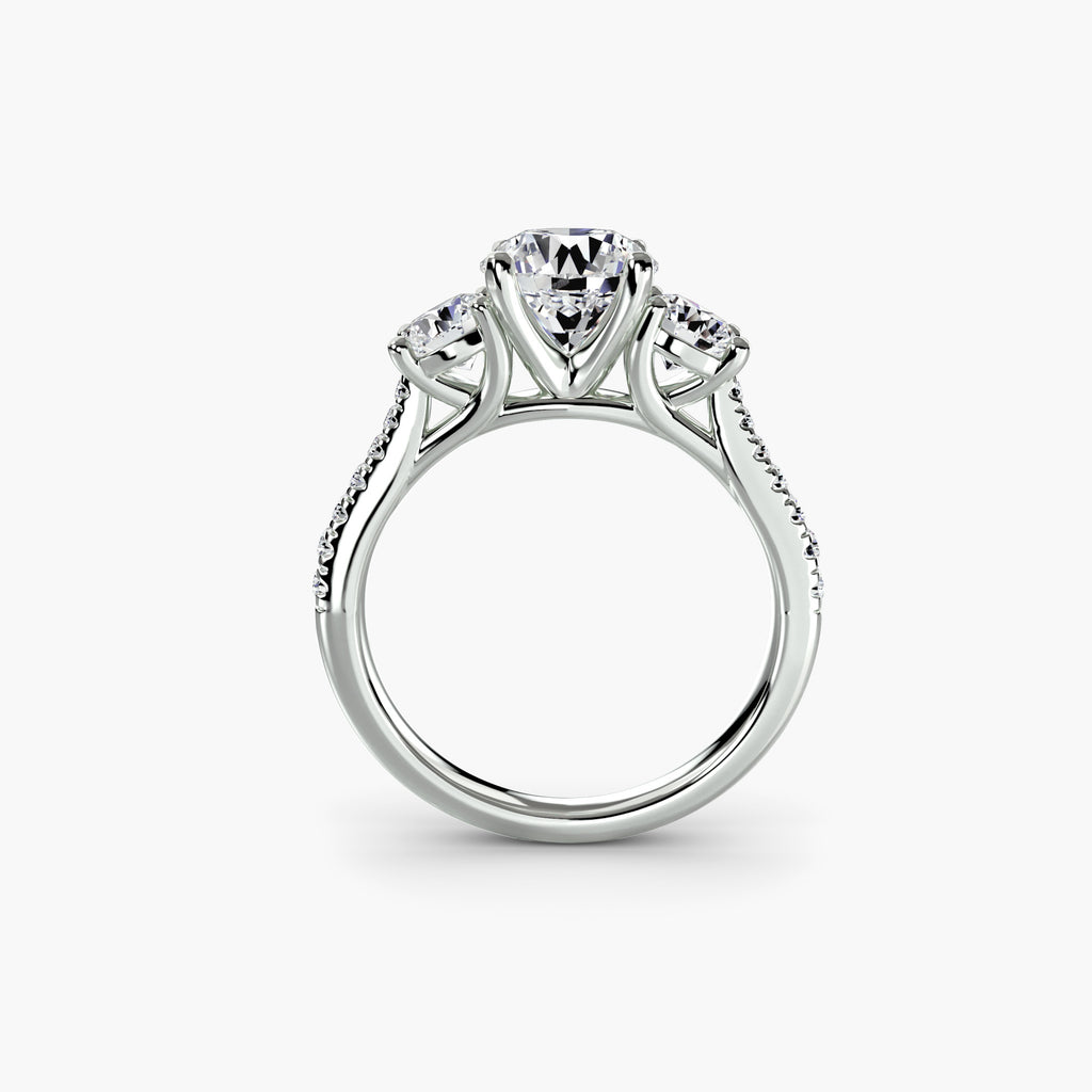 Three-Stone with Pavé Band - VYKA Diamonds