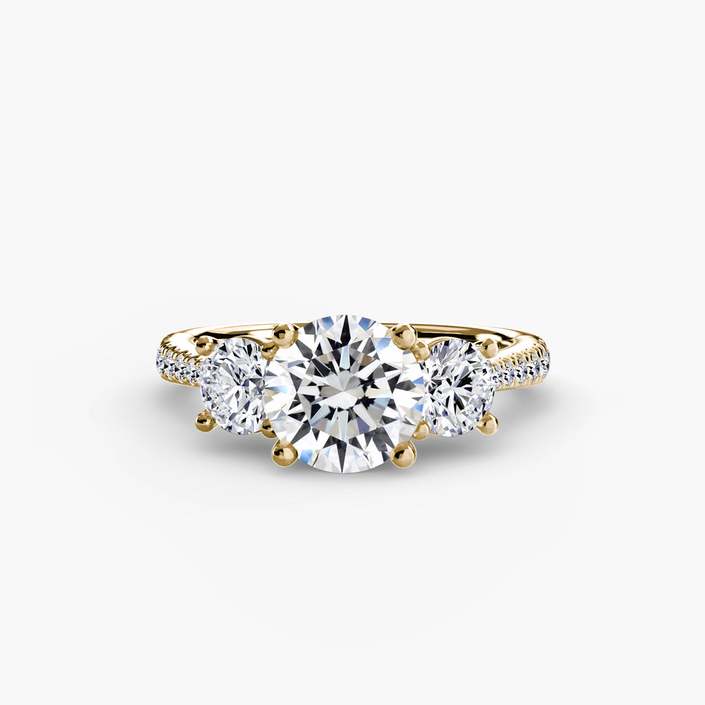 Three-Stone with Pavé Band - VYKA Diamonds