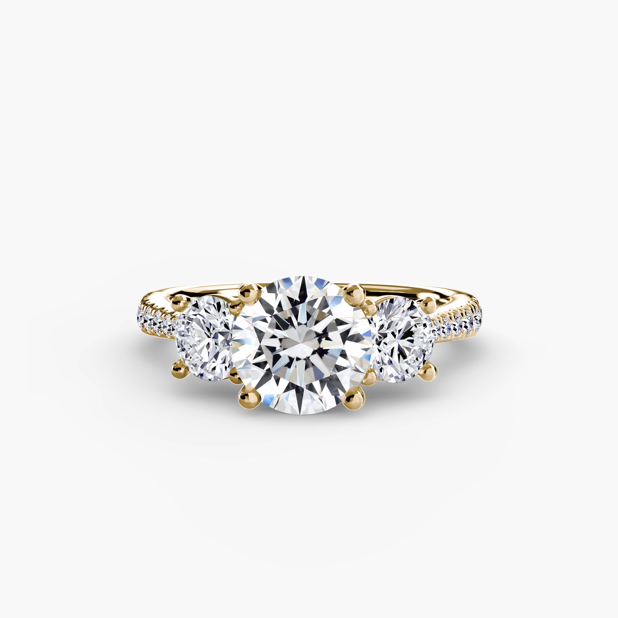 Three-Stone with Pavé Band - VYKA Diamonds