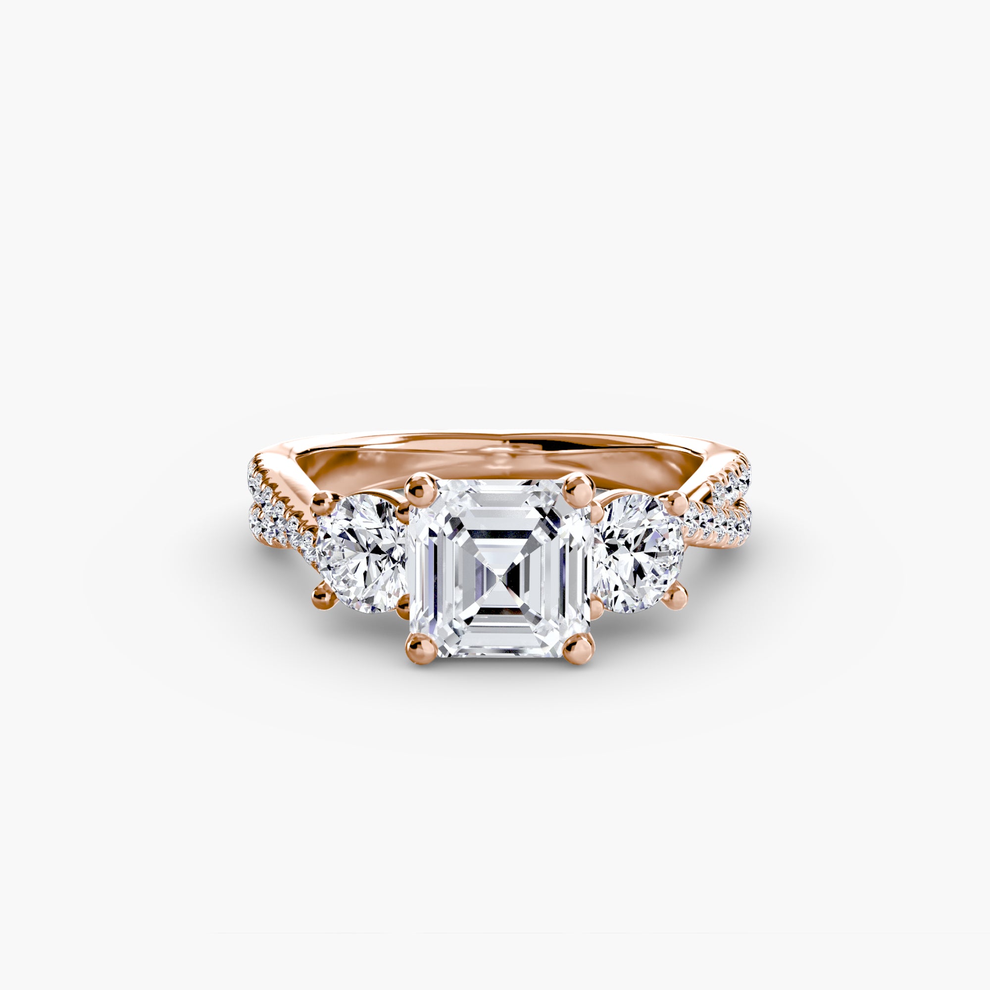 Three-Stone with Pavé Band 2 - VYKA Diamonds
