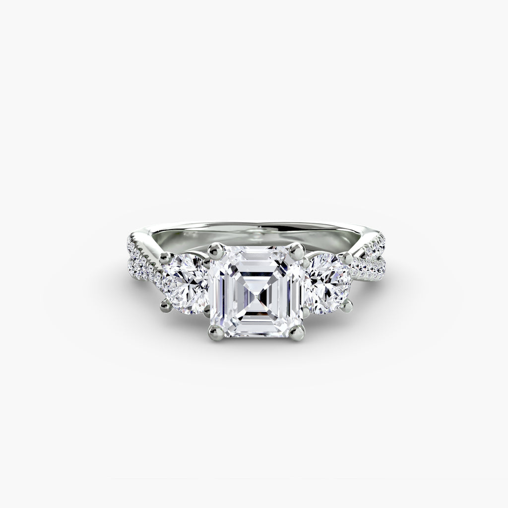 Three-Stone with Pavé Band 2 - VYKA Diamonds