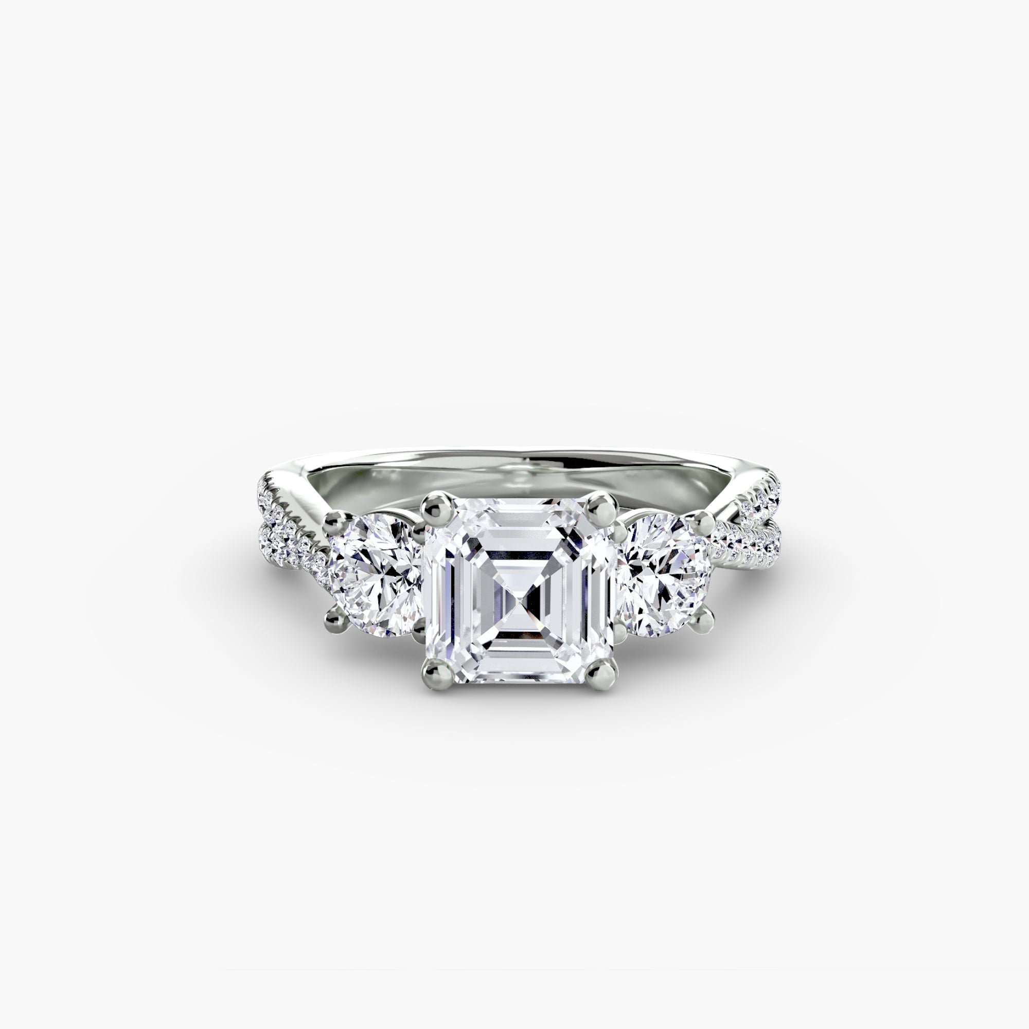 Three-Stone with Pavé Band 2 - VYKA Diamonds