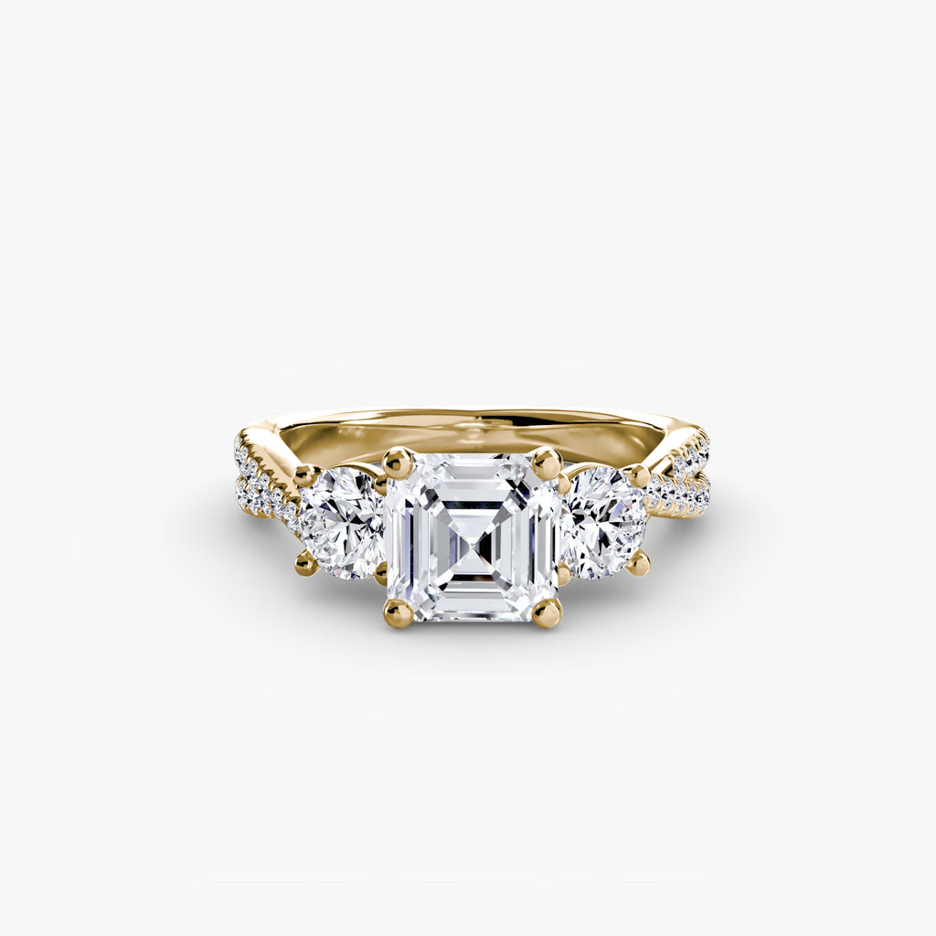 Three-Stone with Pavé Band 2 - VYKA Diamonds