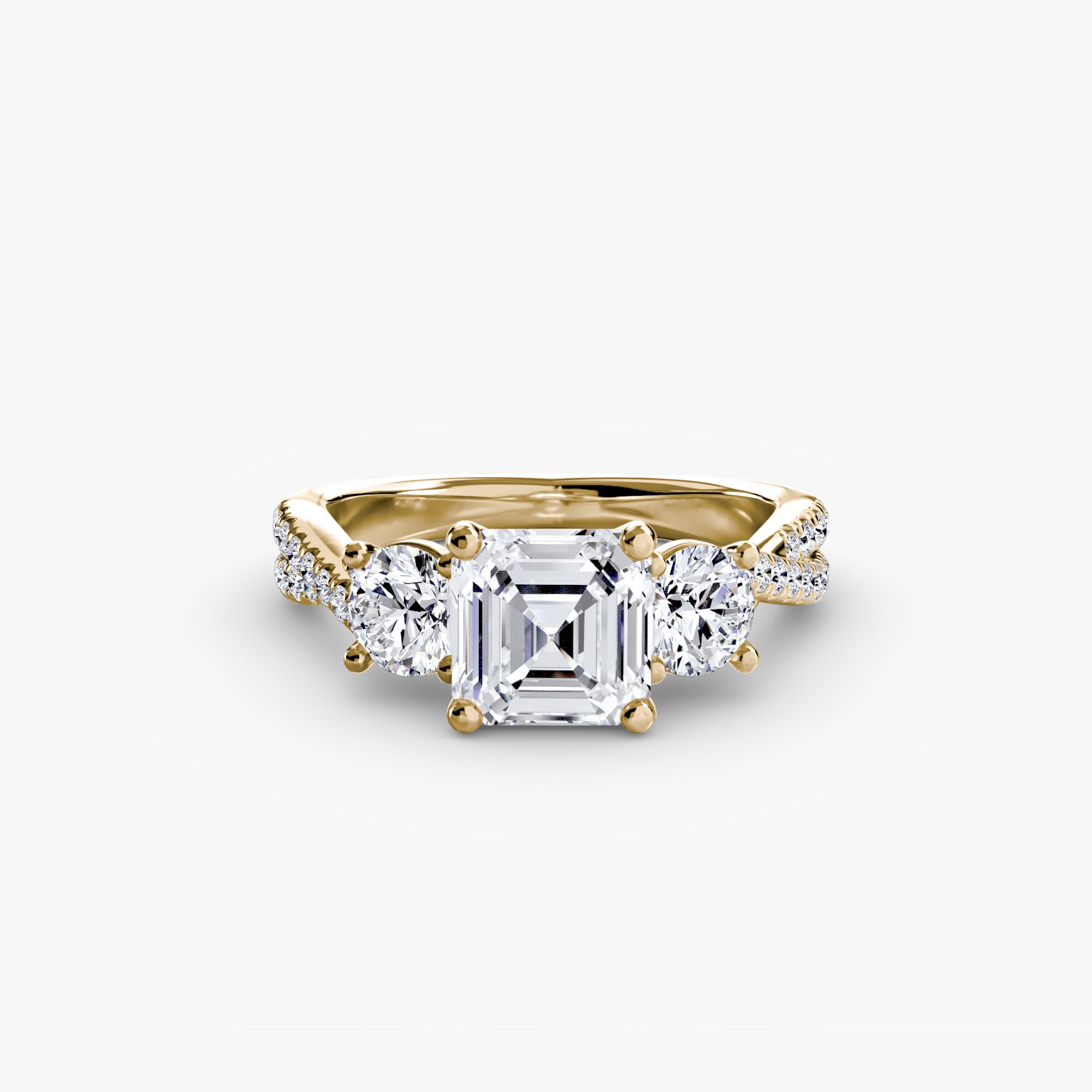 Three-Stone with Pavé Band 2 - VYKA Diamonds
