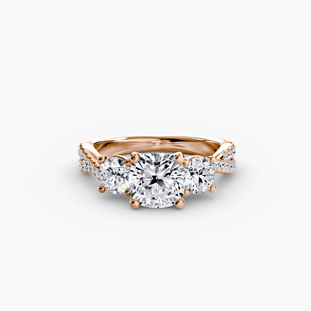 Three-Stone with Pavé Band 2 - VYKA Diamonds