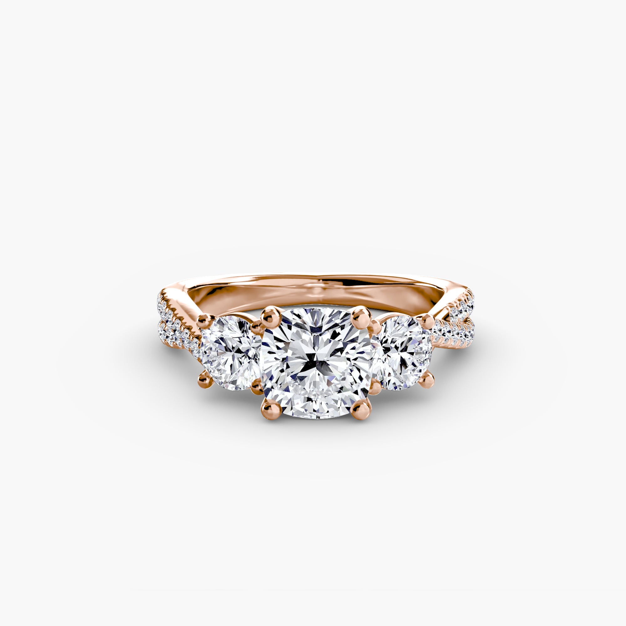 Three-Stone with Pavé Band 2 - VYKA Diamonds