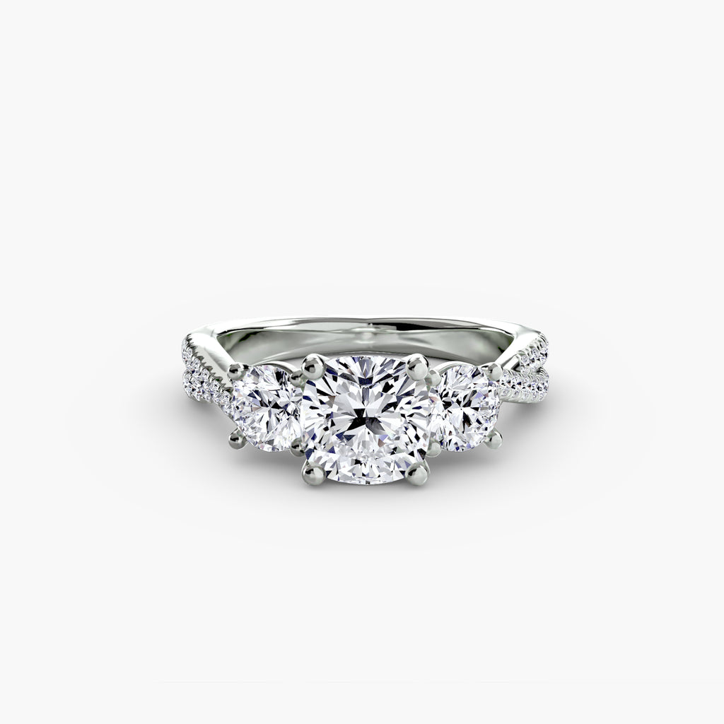 Three-Stone with Pavé Band 2 - VYKA Diamonds