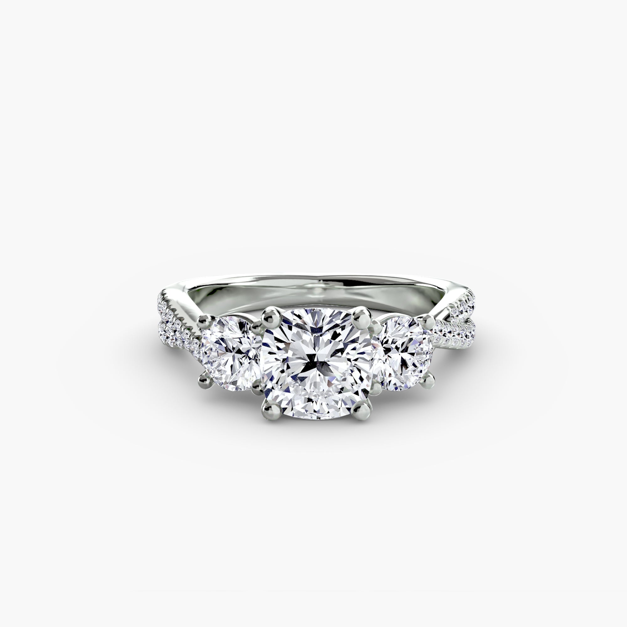 Three-Stone with Pavé Band 2 - VYKA Diamonds