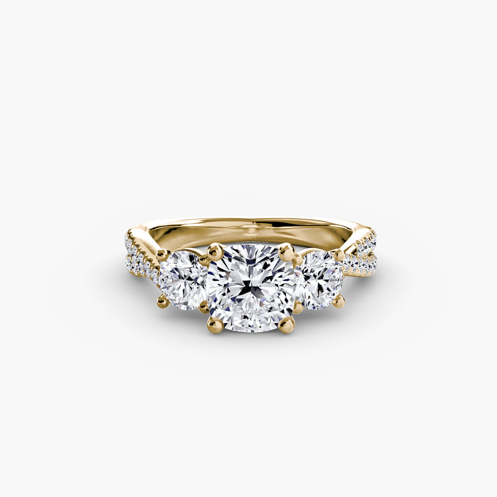 Three-Stone with Pavé Band 2 - VYKA Diamonds