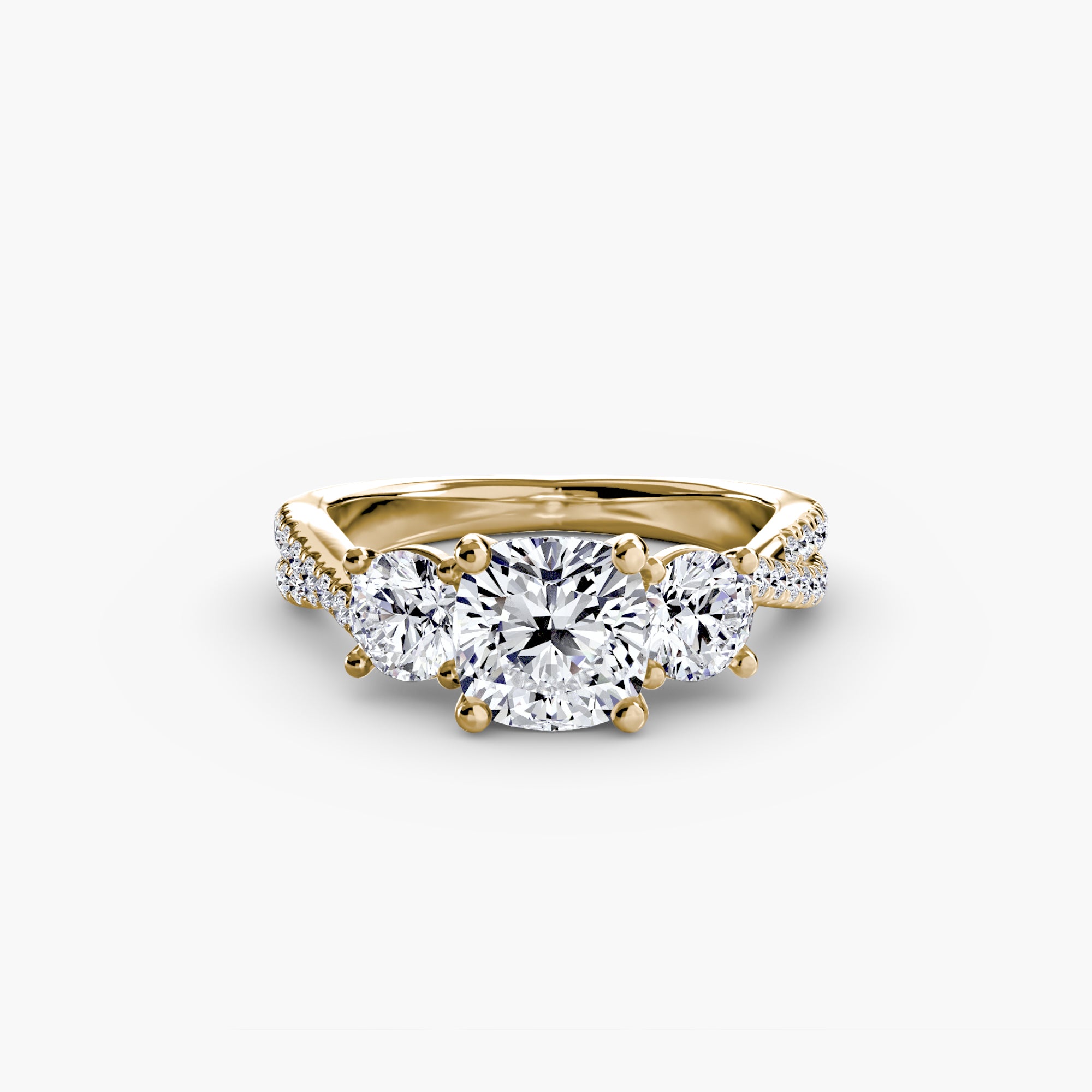Three-Stone with Pavé Band 2 - VYKA Diamonds
