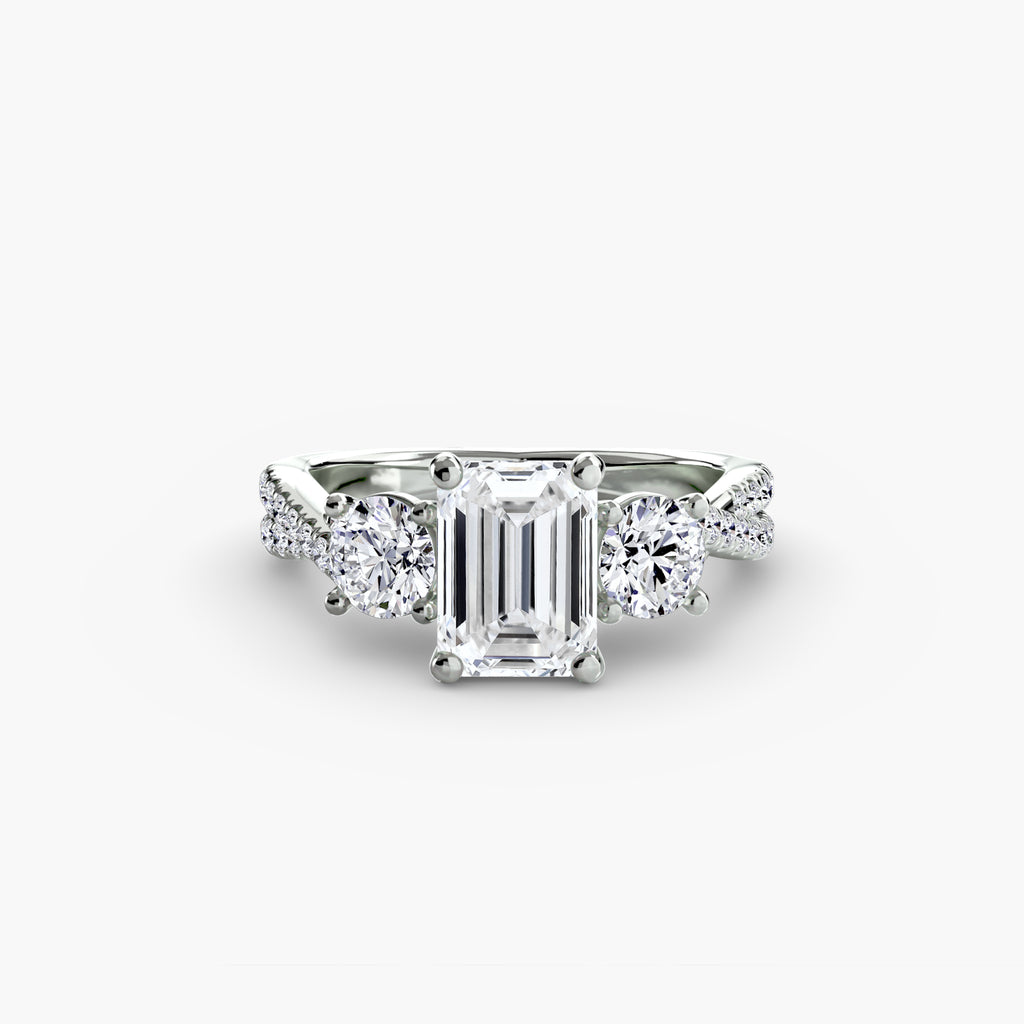 Three-Stone with Pavé Band 2 - VYKA Diamonds