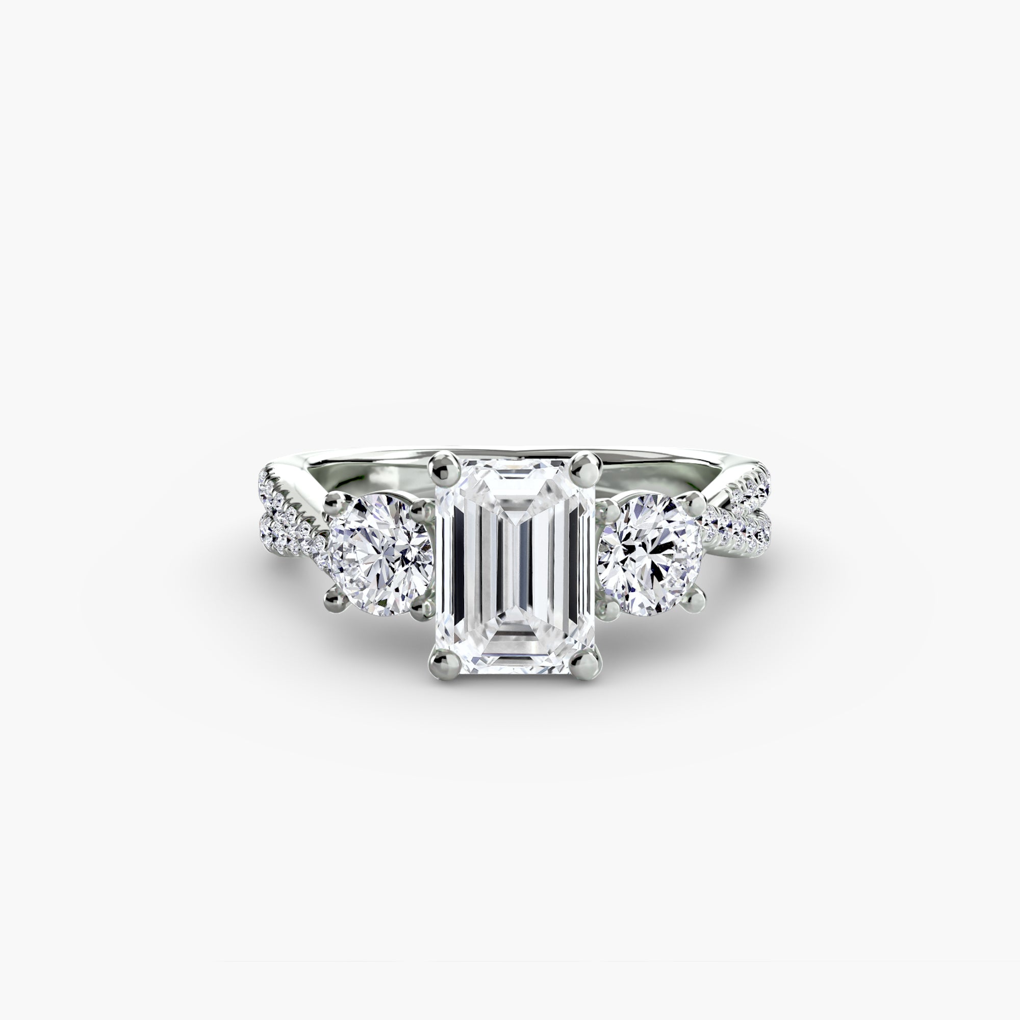 Three-Stone with Pavé Band 2 - VYKA Diamonds