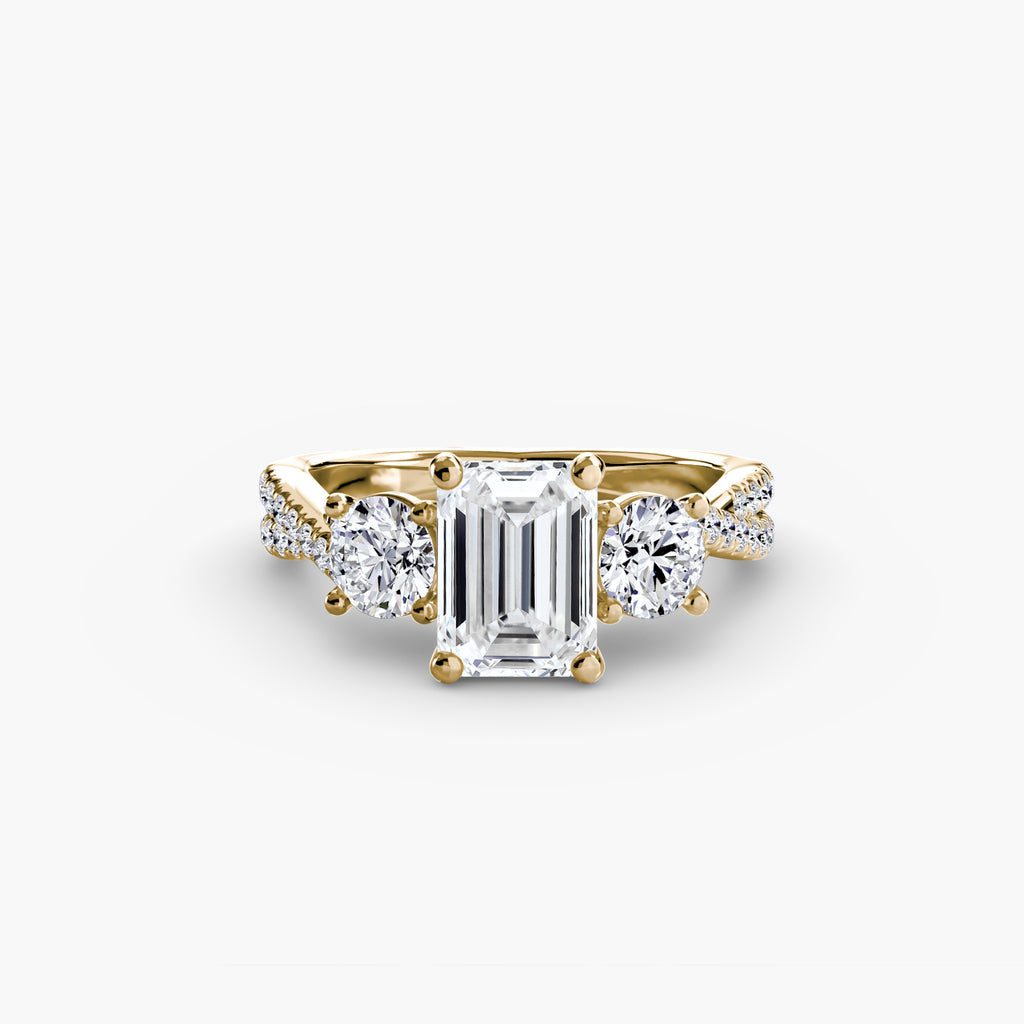 Three-Stone with Pavé Band 2 - VYKA Diamonds