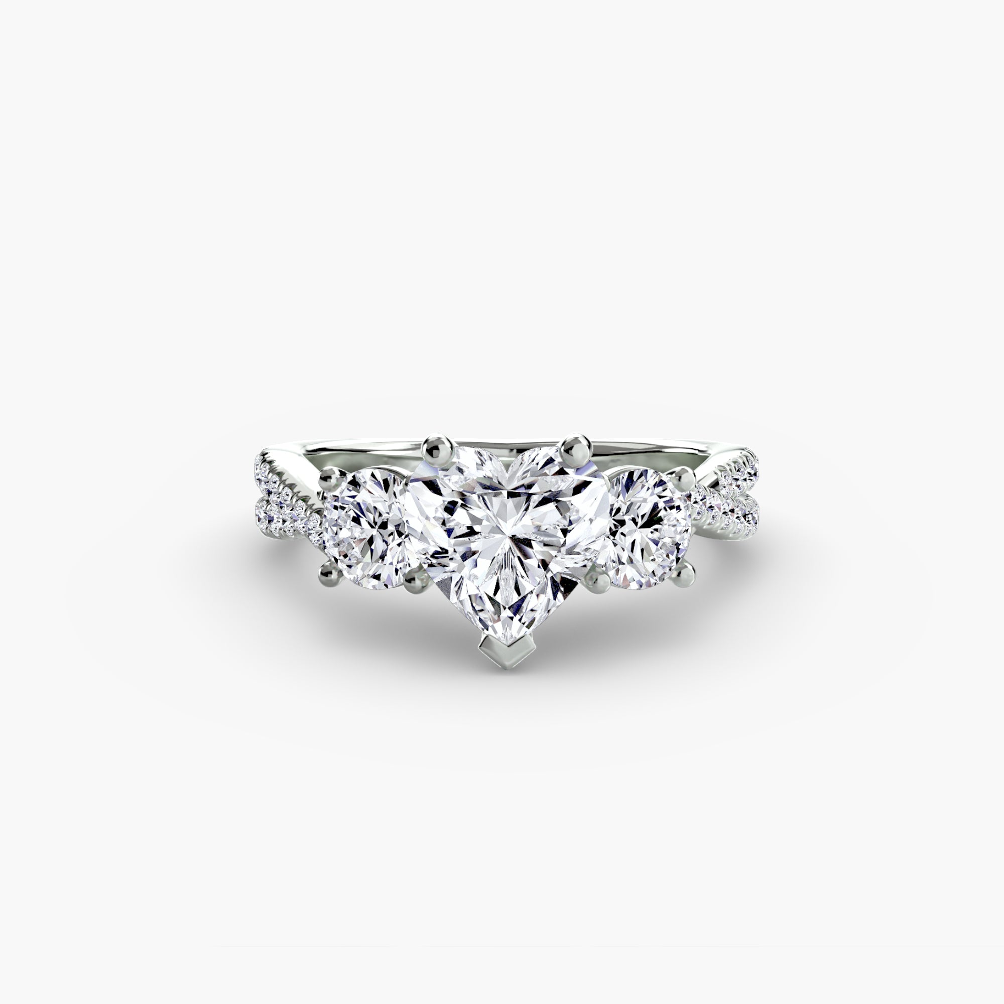 Three-Stone with Pavé Band 2 - VYKA Diamonds