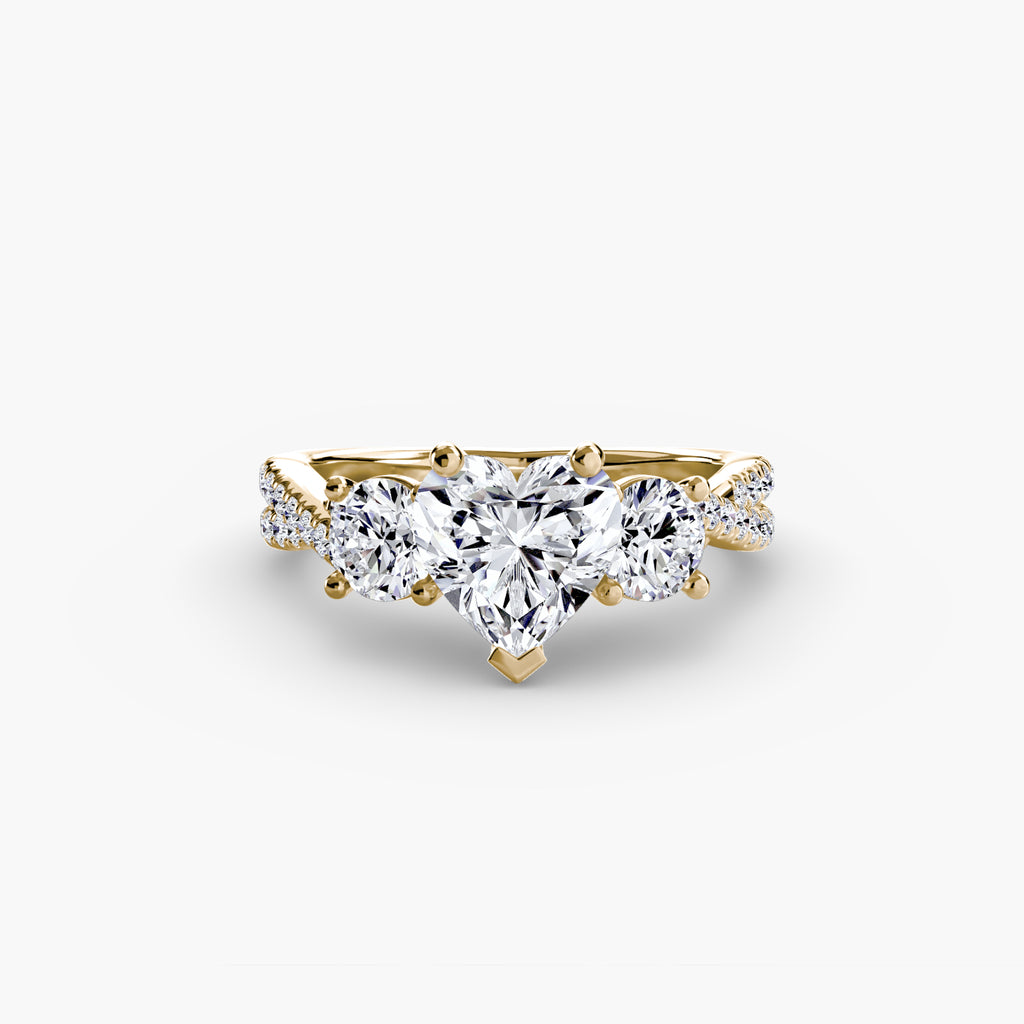 Three-Stone with Pavé Band 2 - VYKA Diamonds