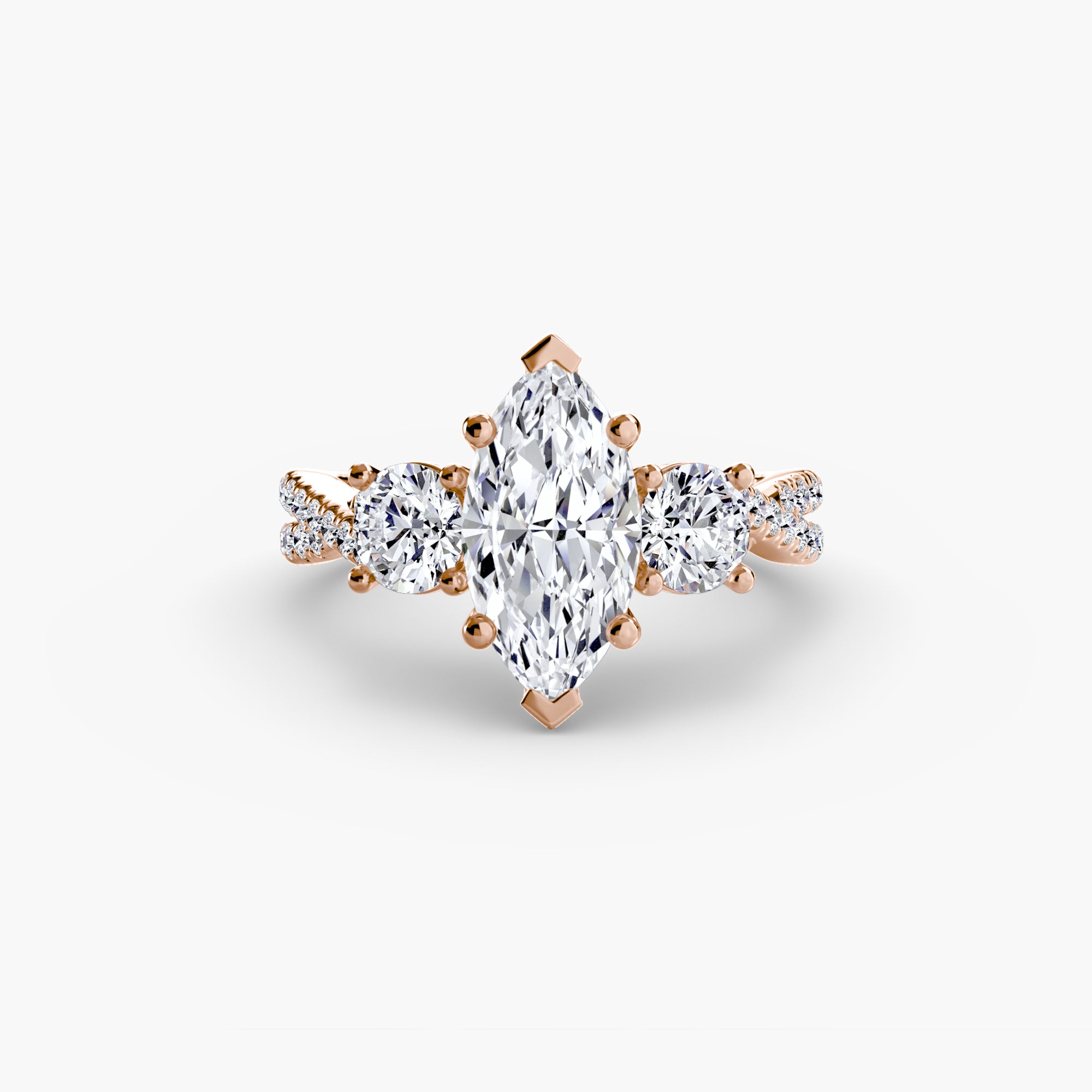 Three-Stone with Pavé Band 2 - VYKA Diamonds
