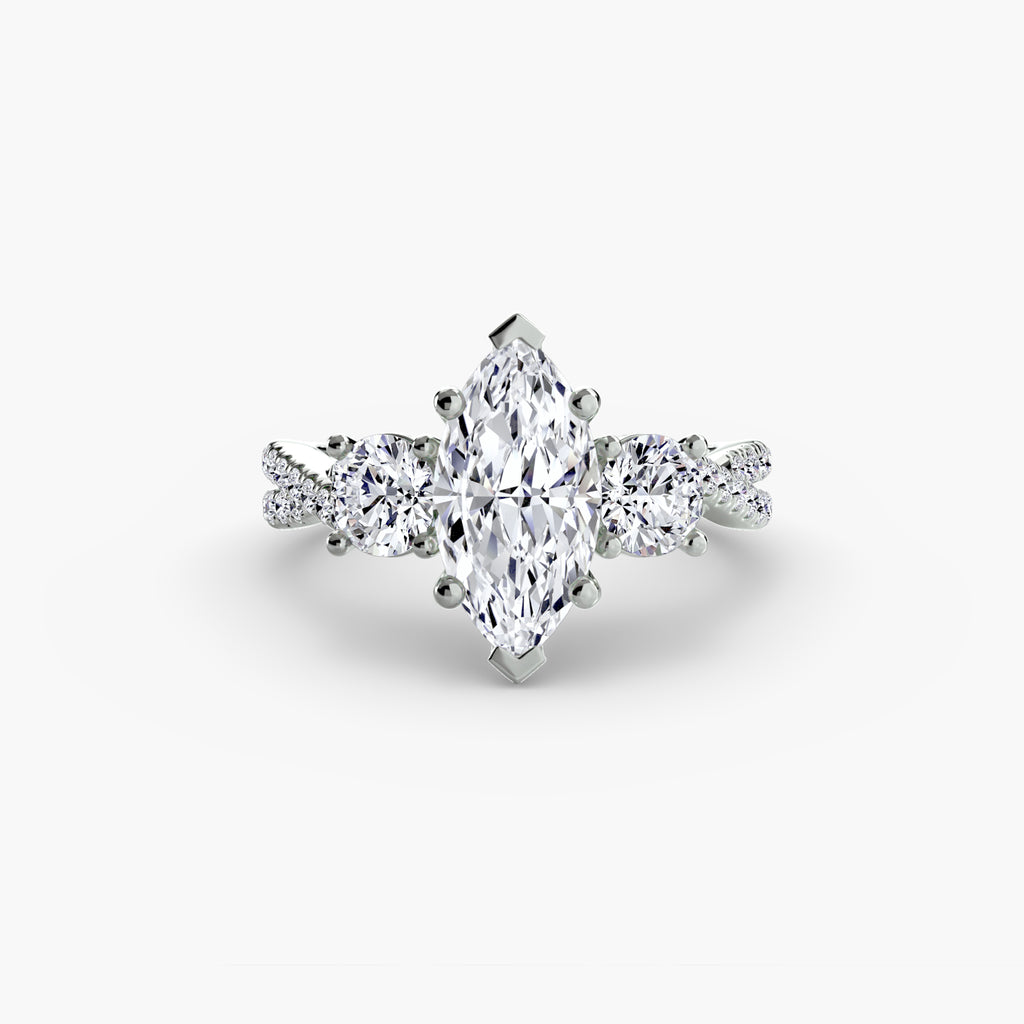 Three-Stone with Pavé Band 2 - VYKA Diamonds