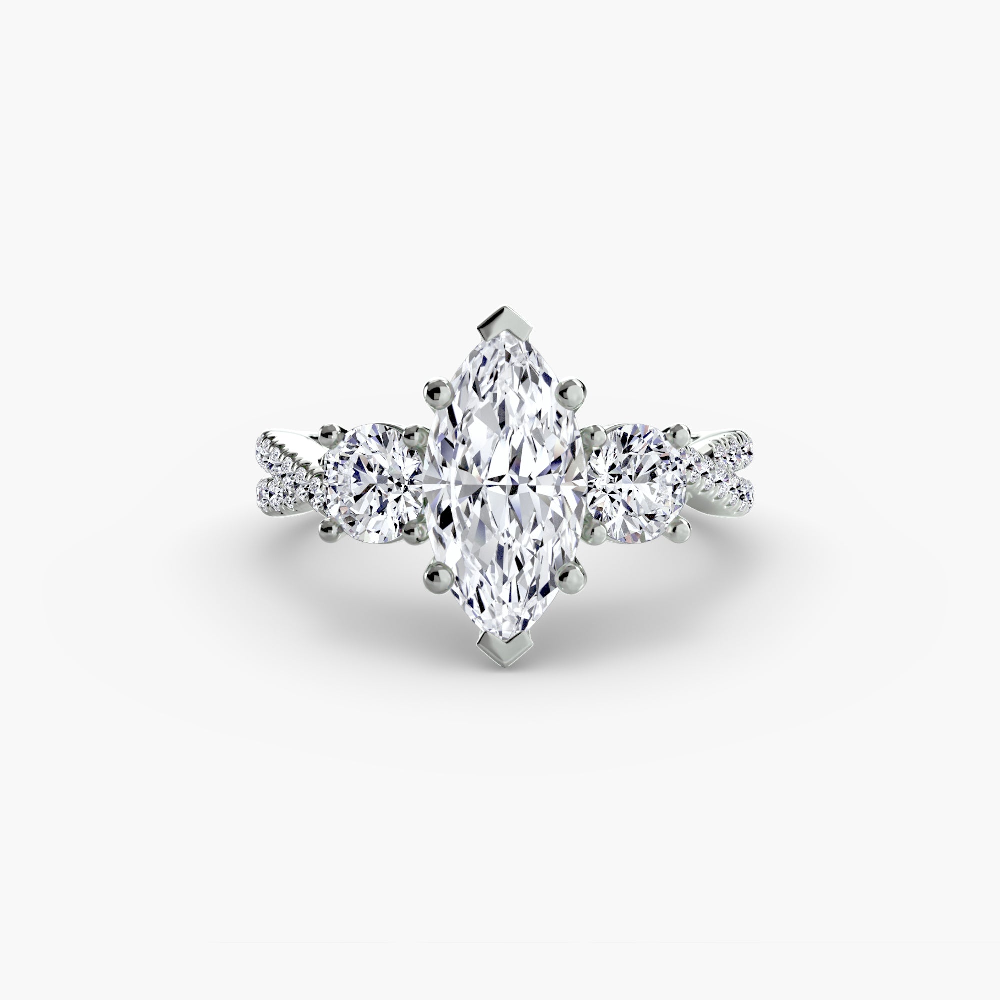 Three-Stone with Pavé Band 2 - VYKA Diamonds